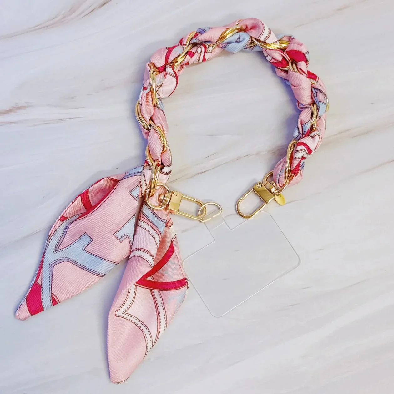 Blush & Gold Scarf Chain Phone Lanyard