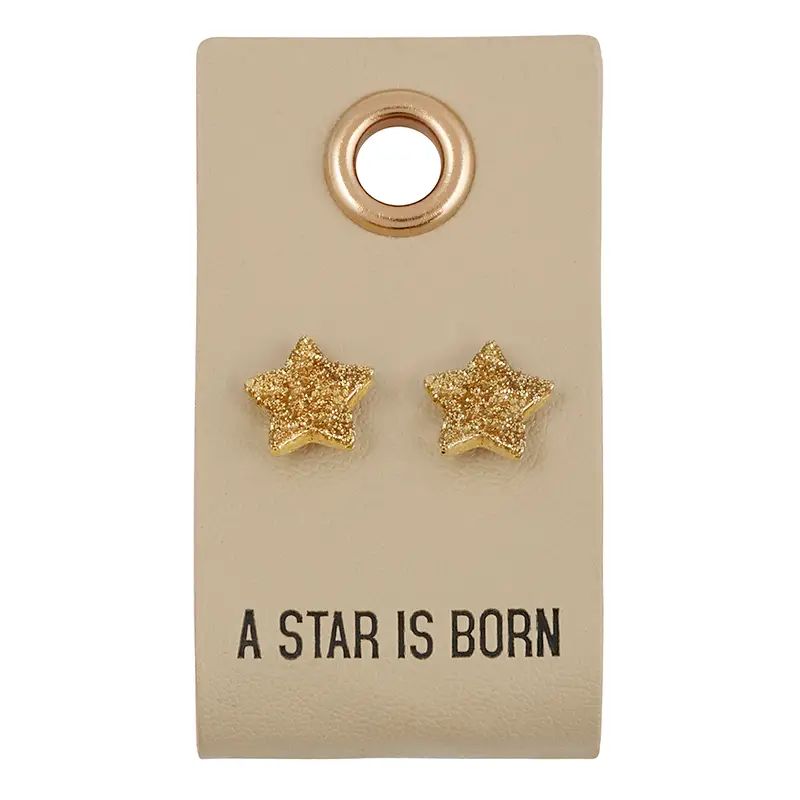 A Star Is Born | Leather Tag Earrings