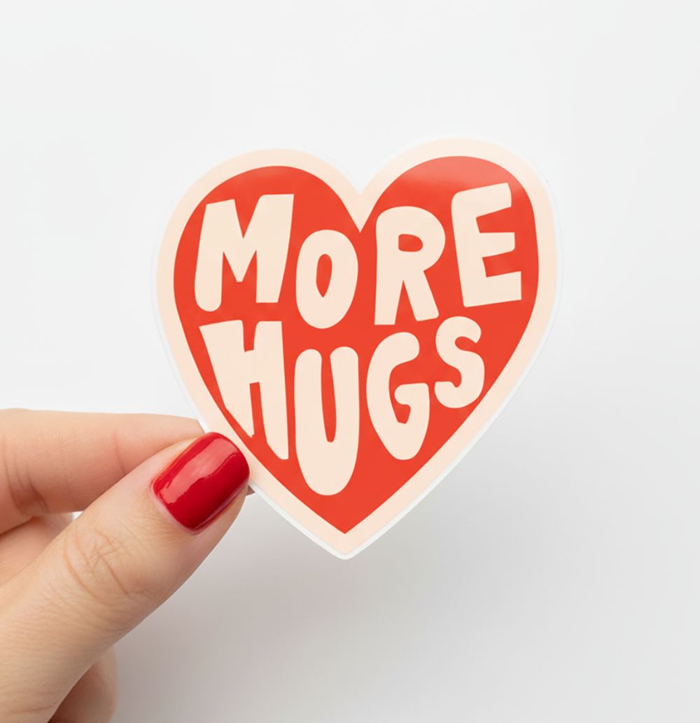 More Hugs Heart Sticker