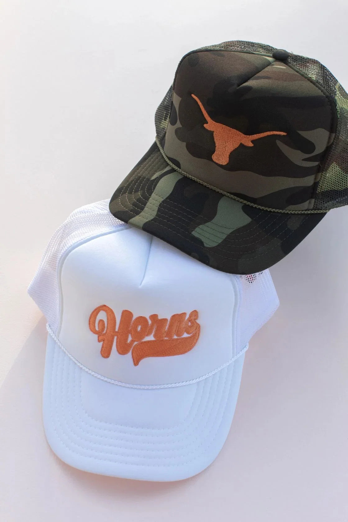 Horns Up Camo Trucker