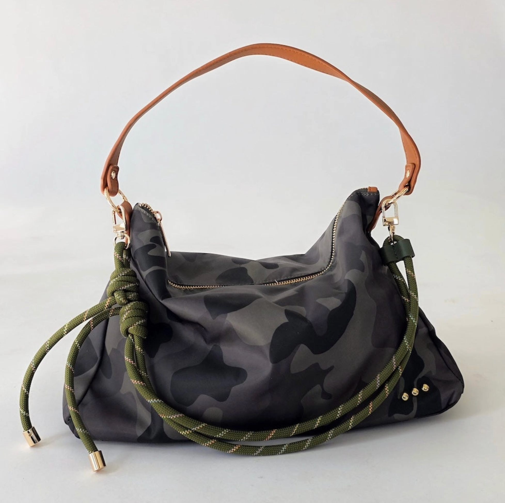 Nikki Nylon Slouchy Shoulder Bag | Camo