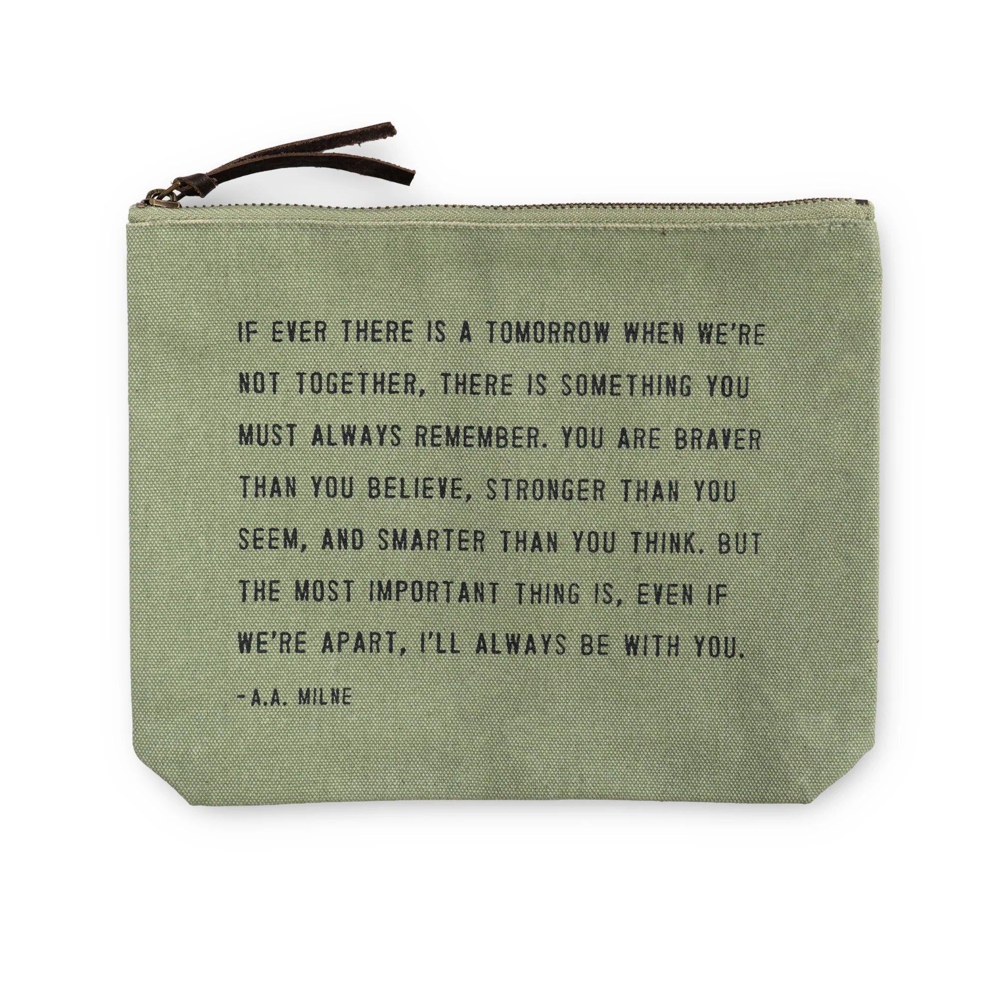 A.A. Milne Mint Canvas Zip Bag