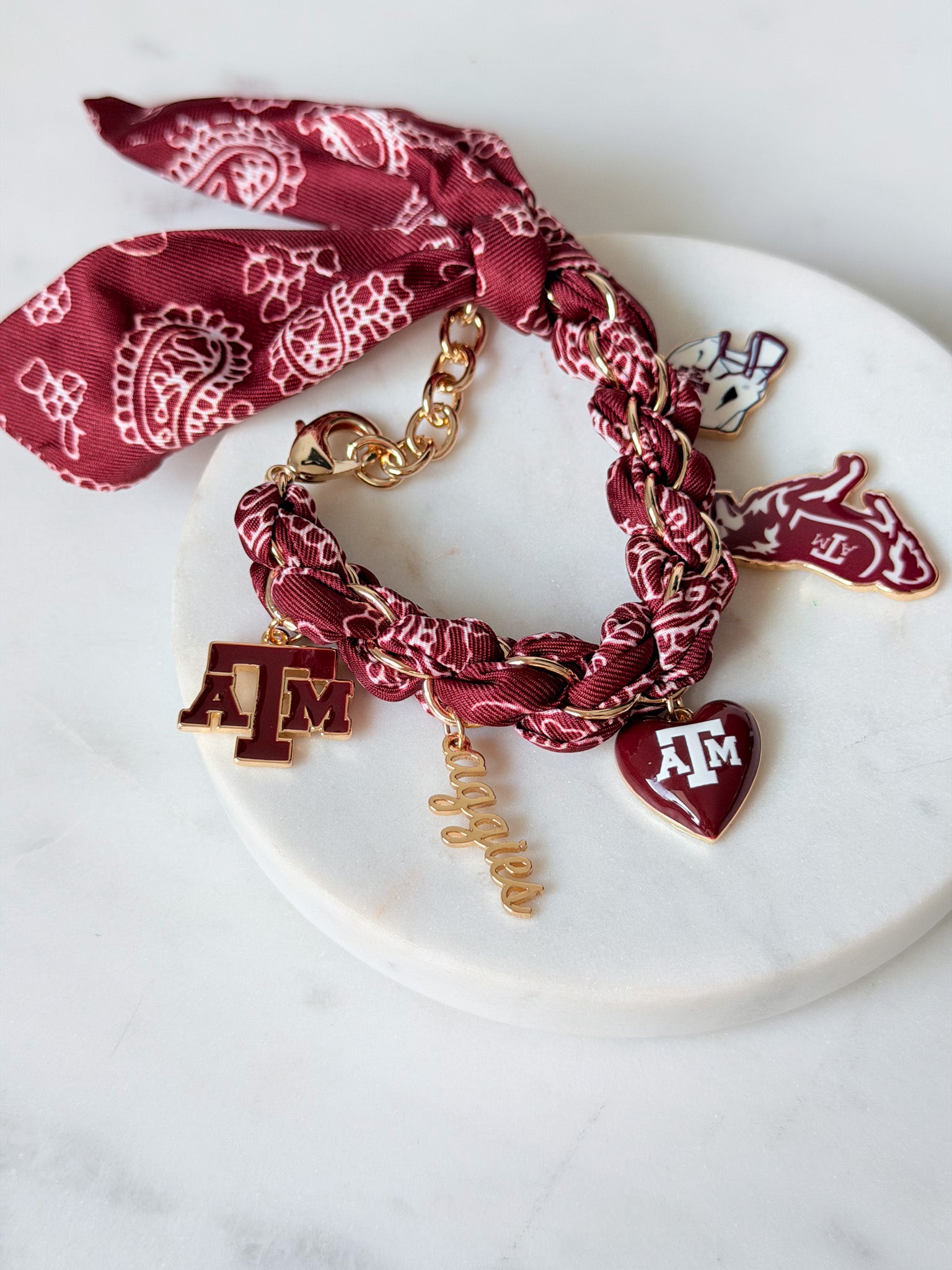 Aggies Bandana Charm Bracelet
