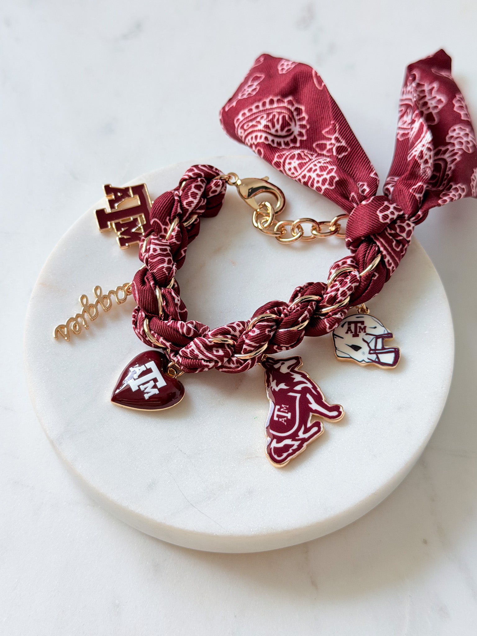 Aggies Bandana Charm Bracelet