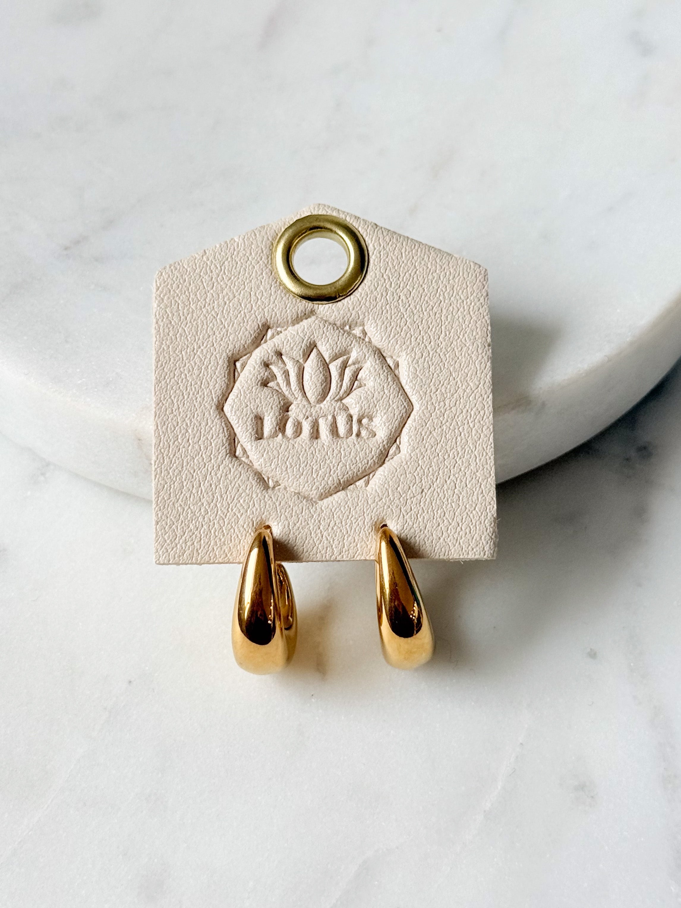 Gold Waterproof Earrings | Lotus Jewelry