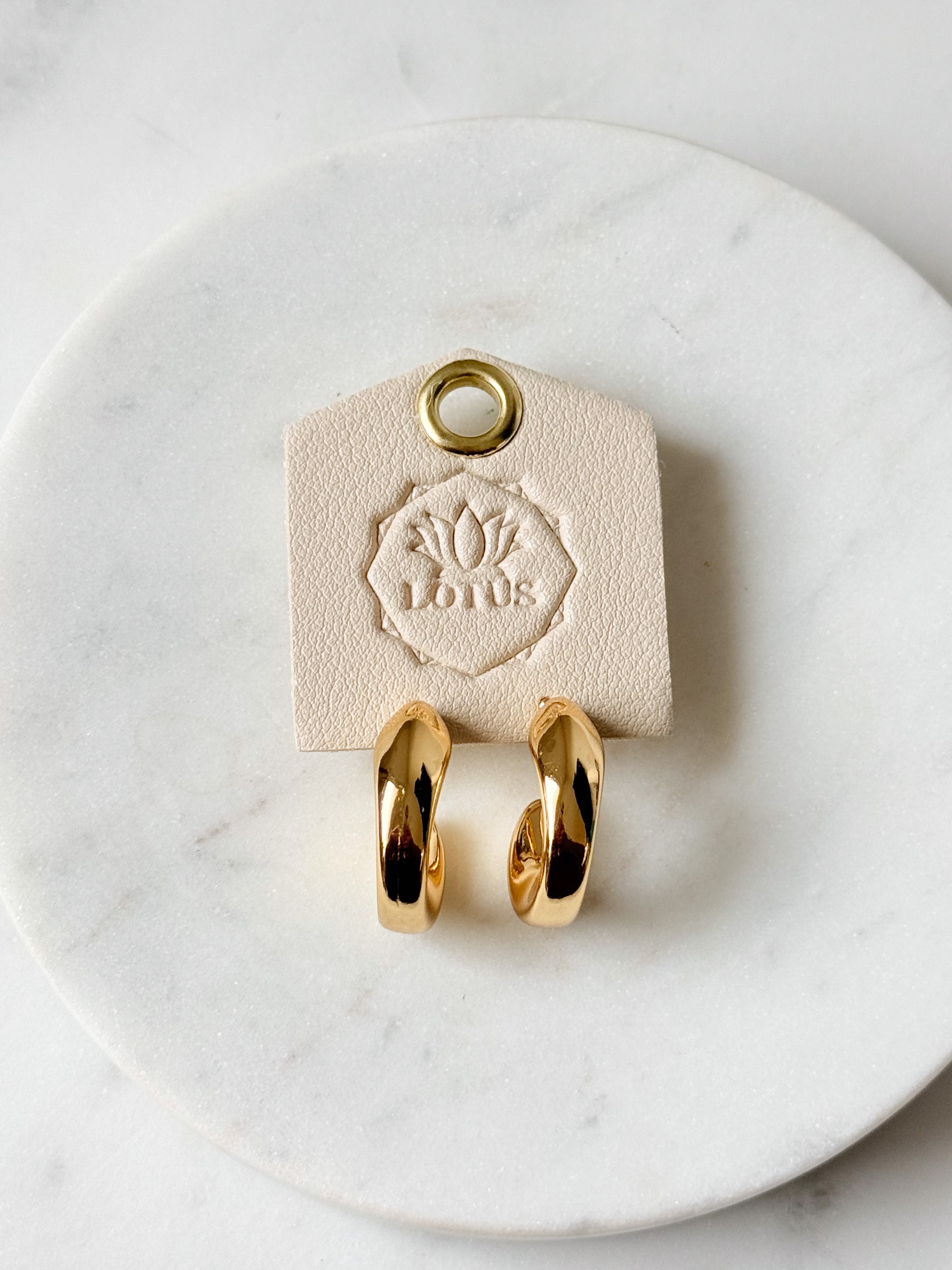 Gold Waterproof Earrings | Lotus Jewelry