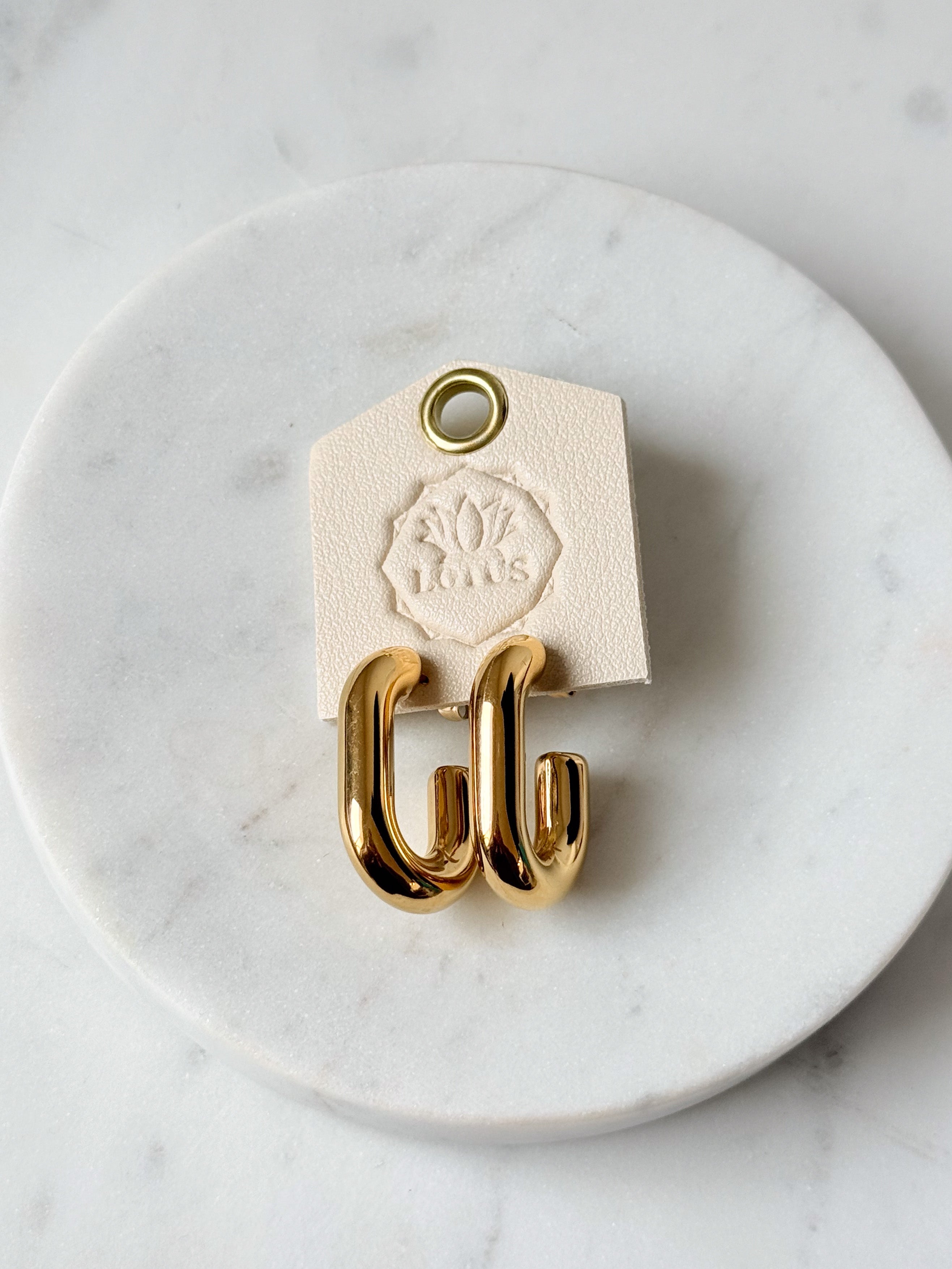 Gold Waterproof Earrings | Lotus Jewelry