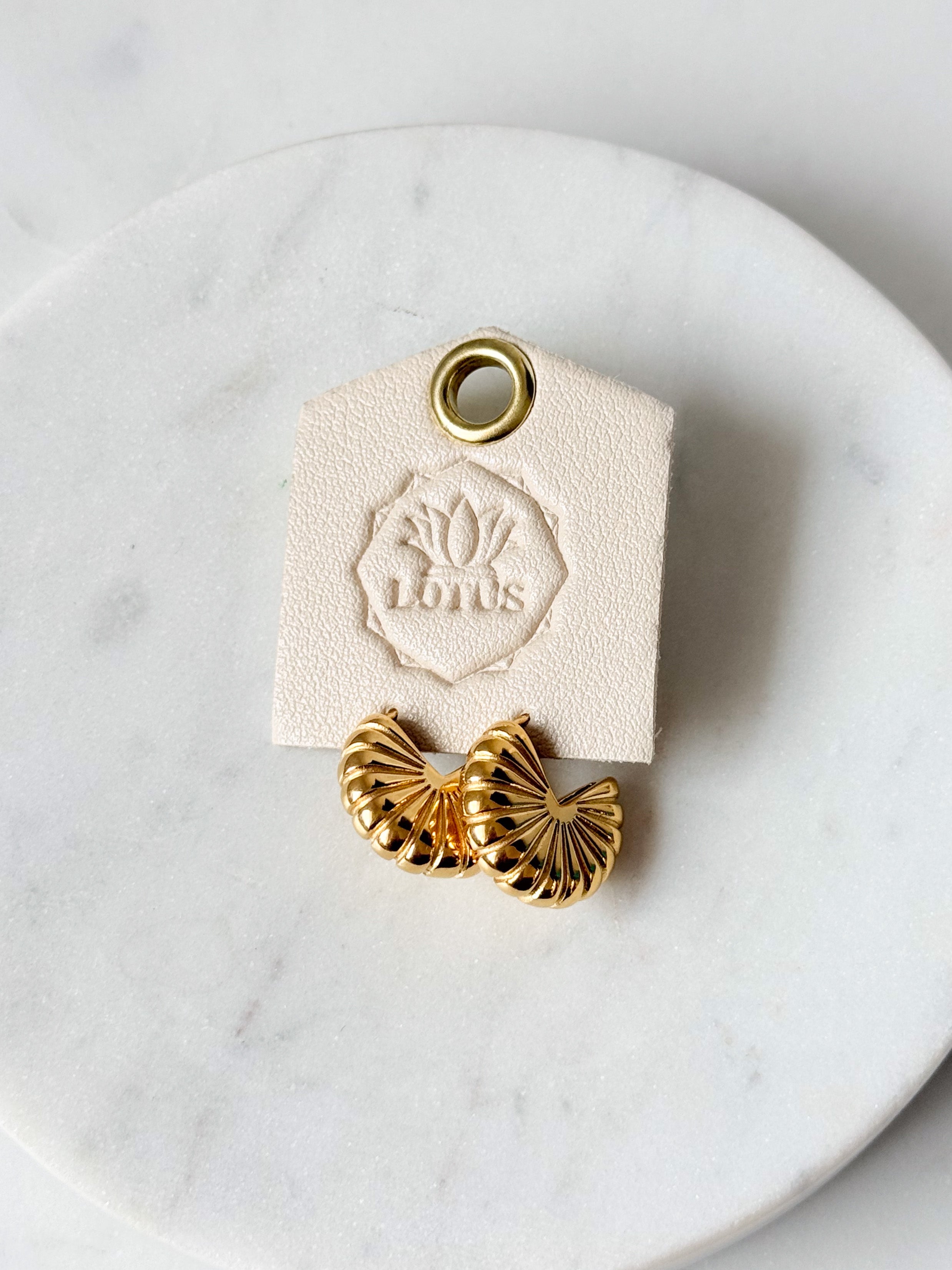 Gold Waterproof Earrings | Lotus Jewelry
