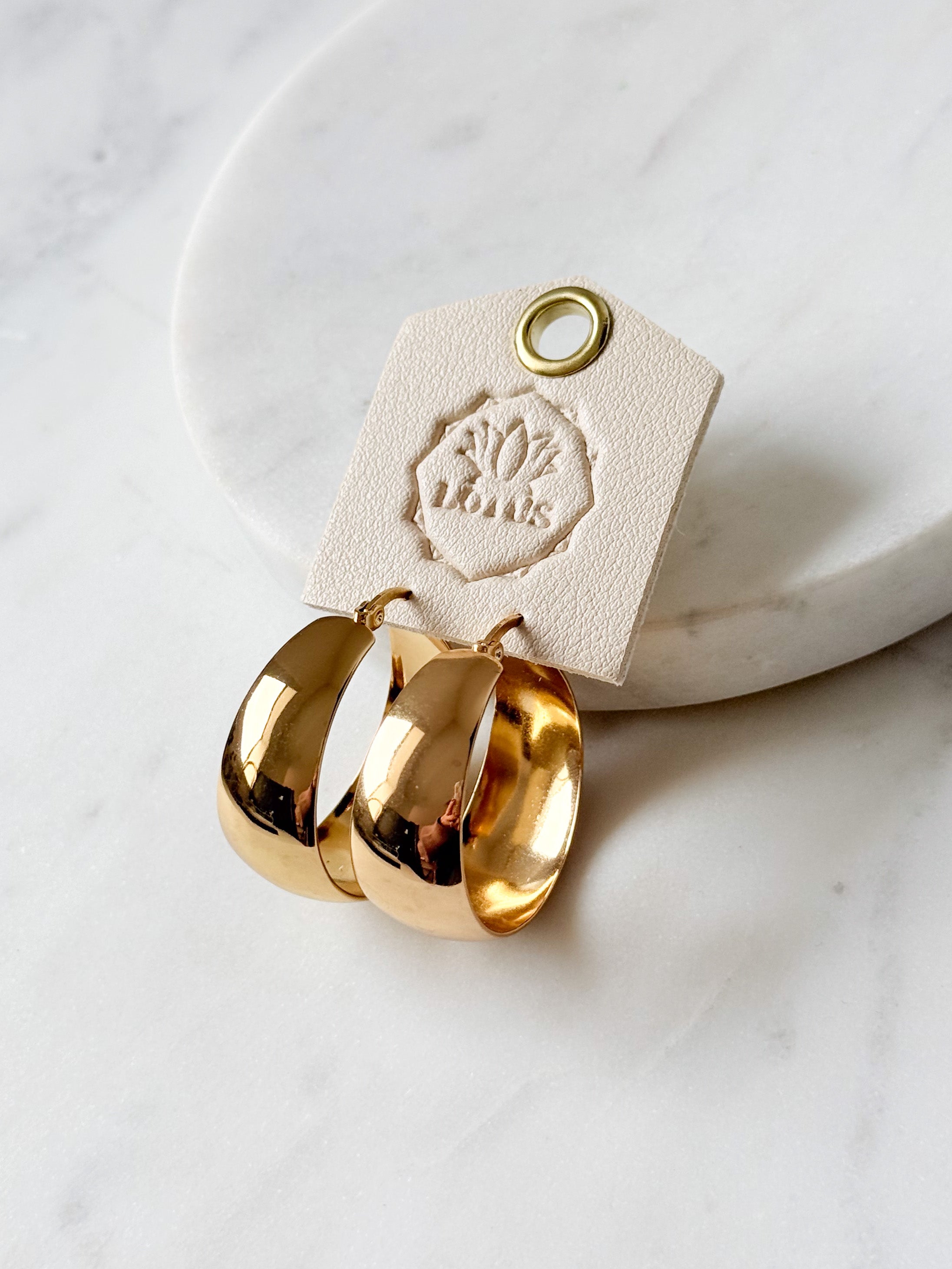 Gold Waterproof Earrings | Lotus Jewelry