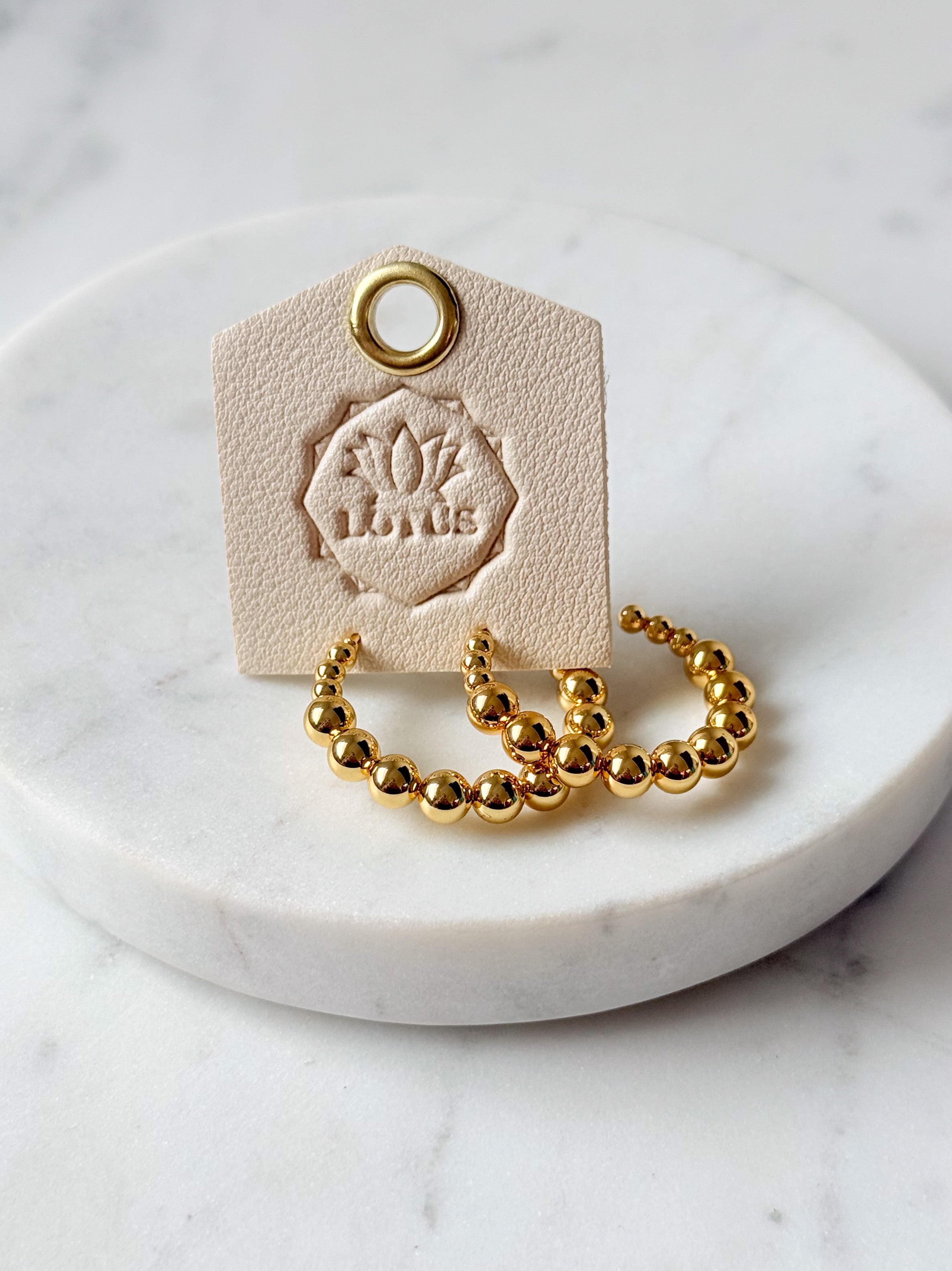 Gold Waterproof Earrings | Lotus Jewelry