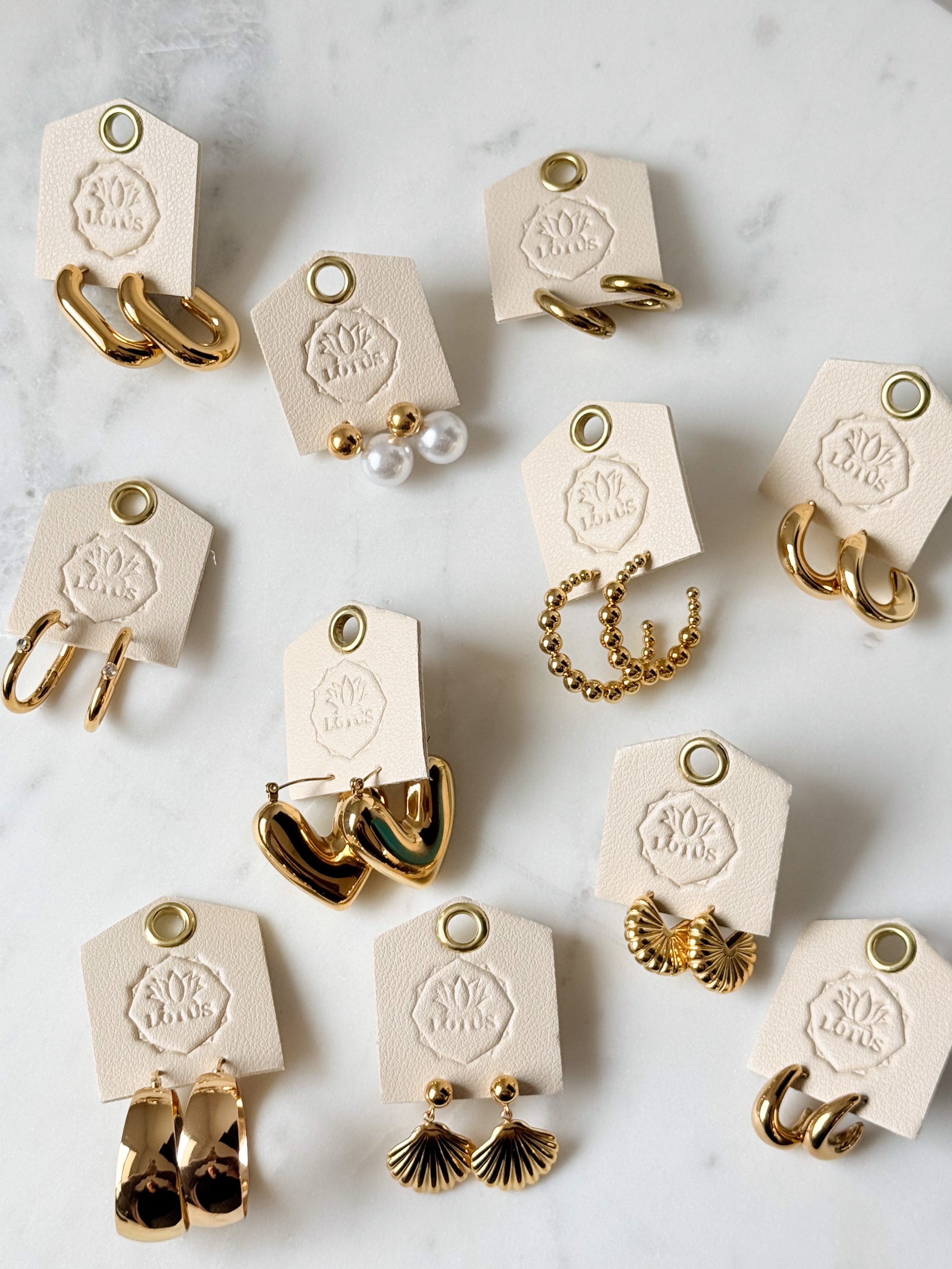 Gold Waterproof Earrings | Lotus Jewelry