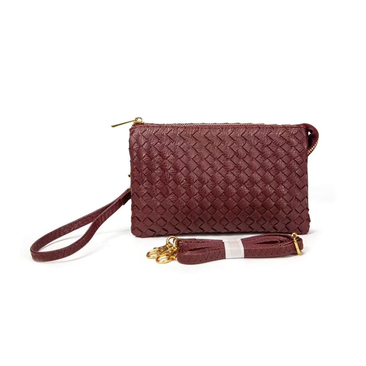 Avery Woven Mini Clutch | Maroon