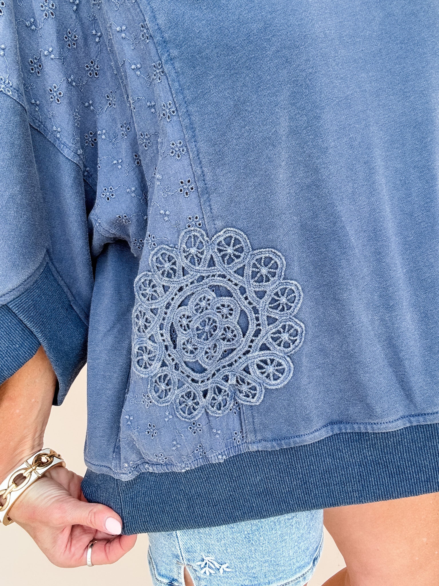 Lace & Leisure Top | Navy