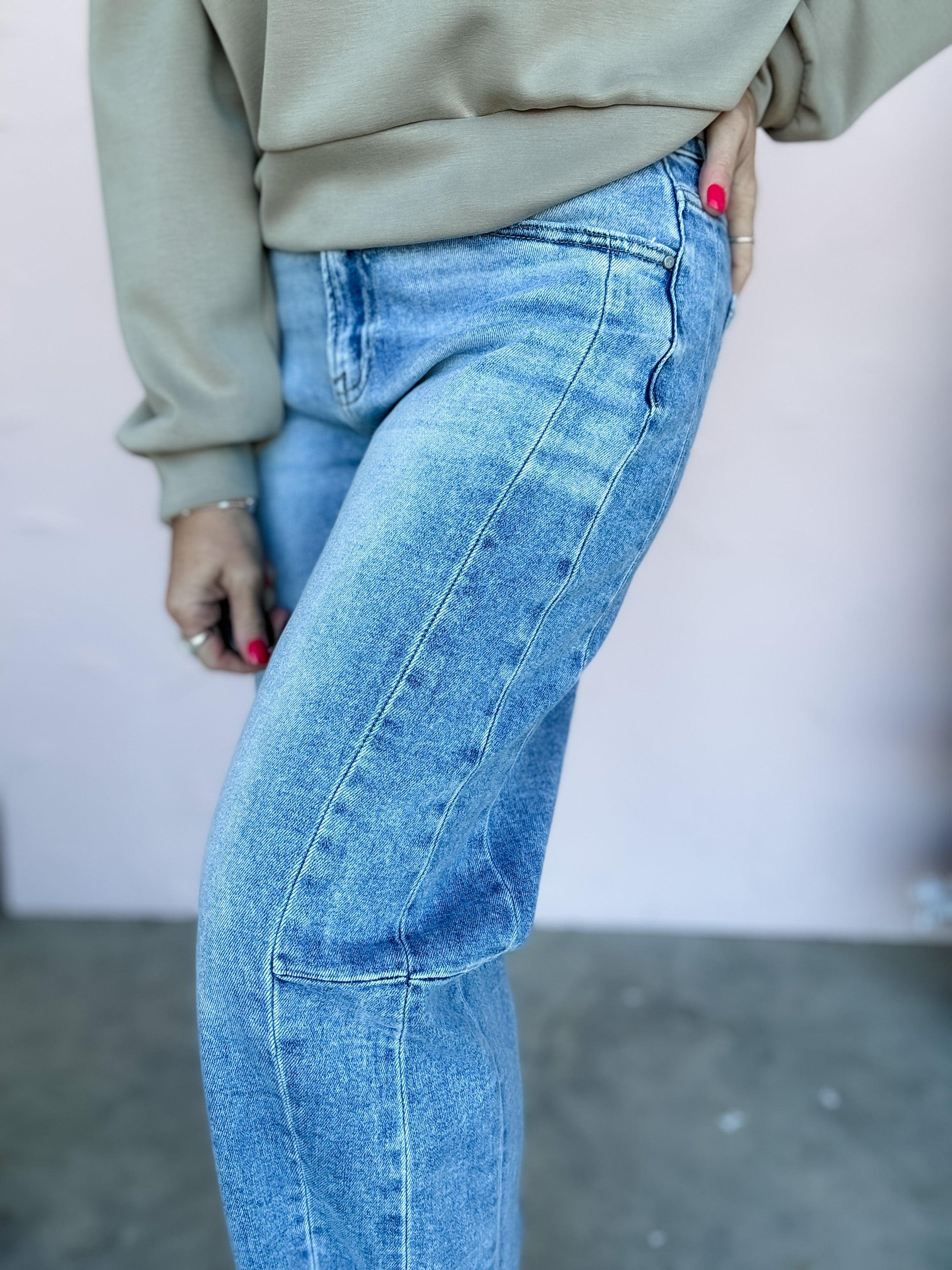 Avenue High Rise Barrel Jeans