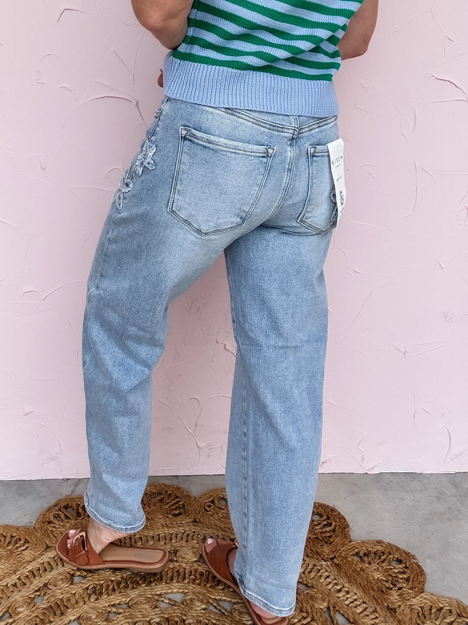 Flowerline Barrel Jeans
