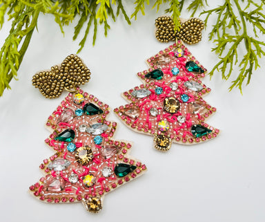 Bejeweled Christmas Tree Earrings - Vintage Soul