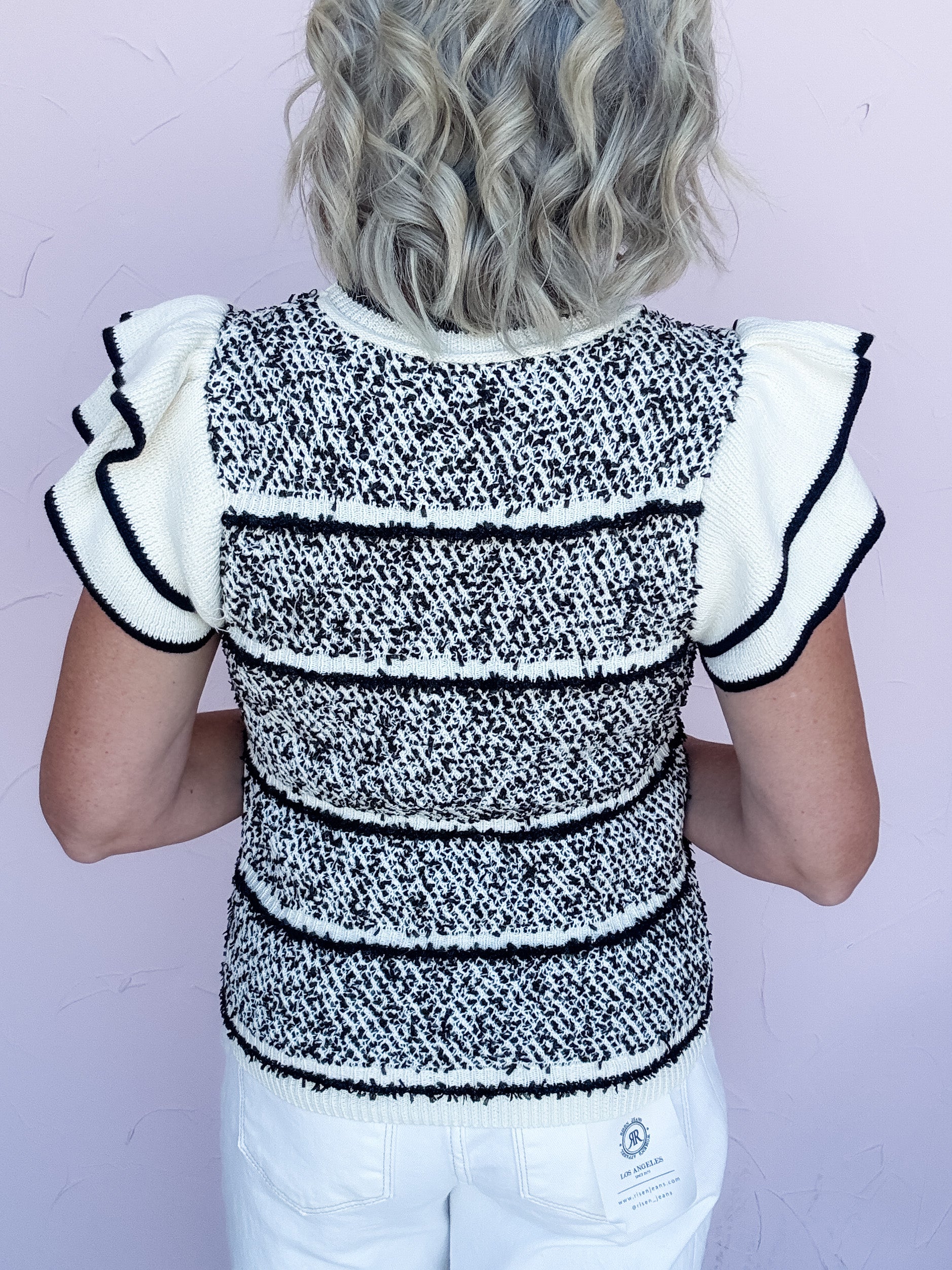 Uptown Ruffle Sweater Top