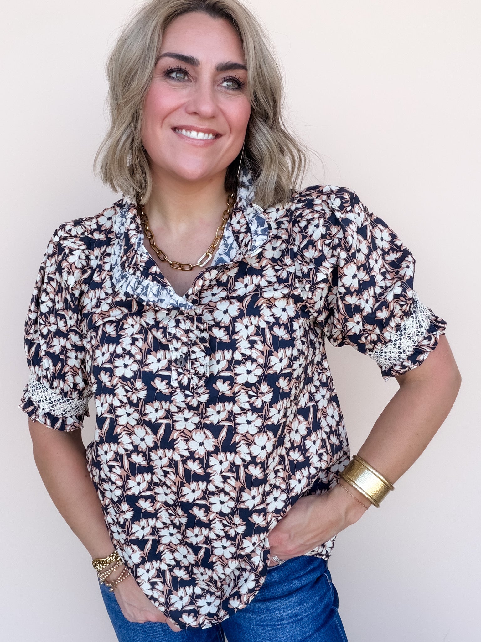 Midnight Daisy Top