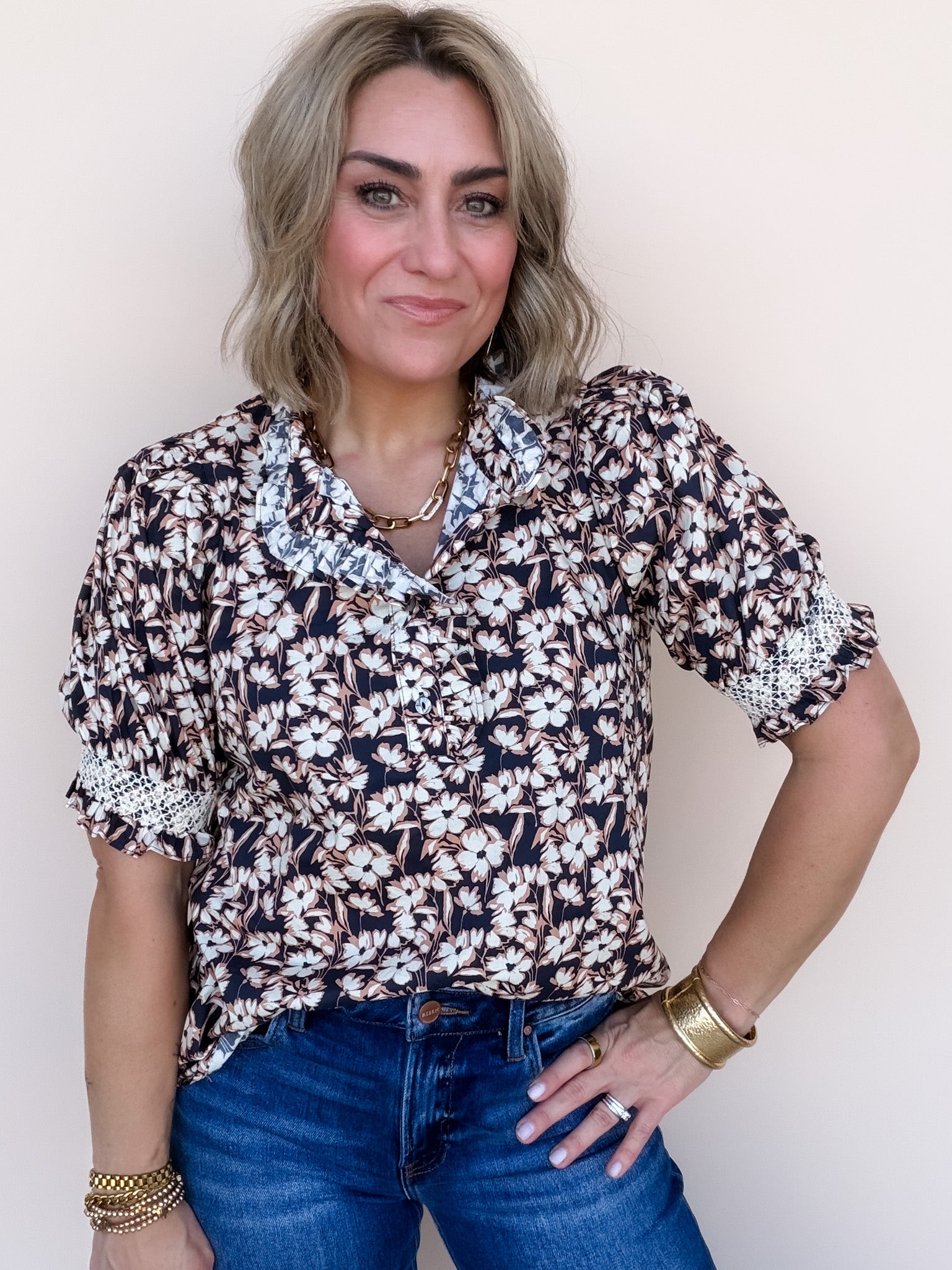 Midnight Daisy Top