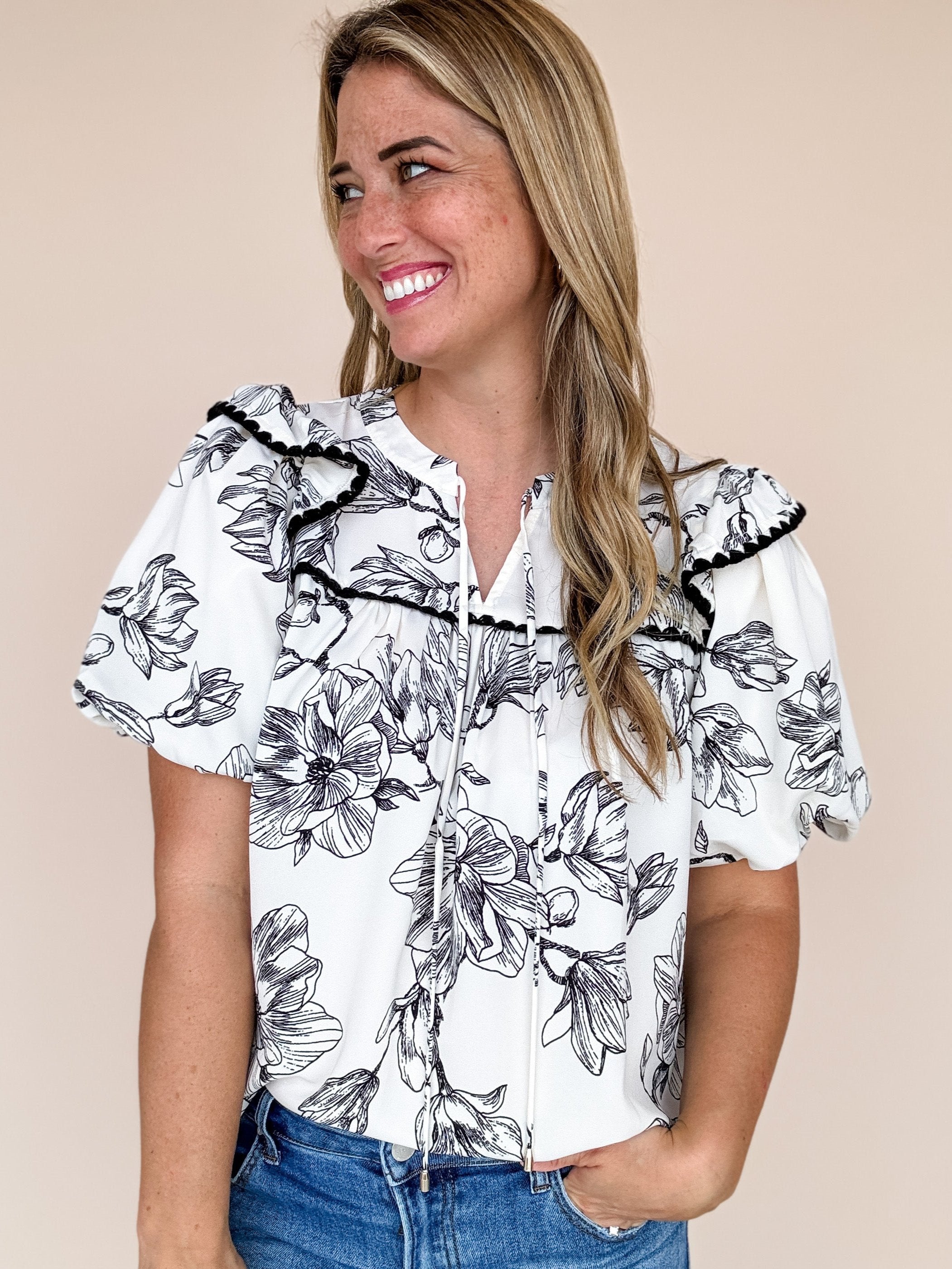 Floral Whispers Stitch Top