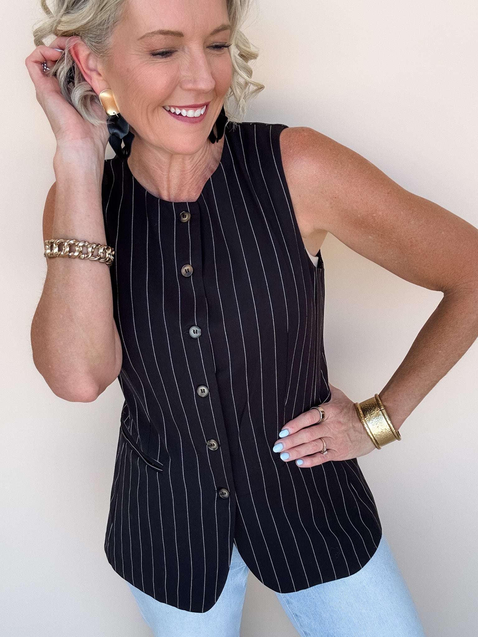 Kennedy Pinstripe Vest