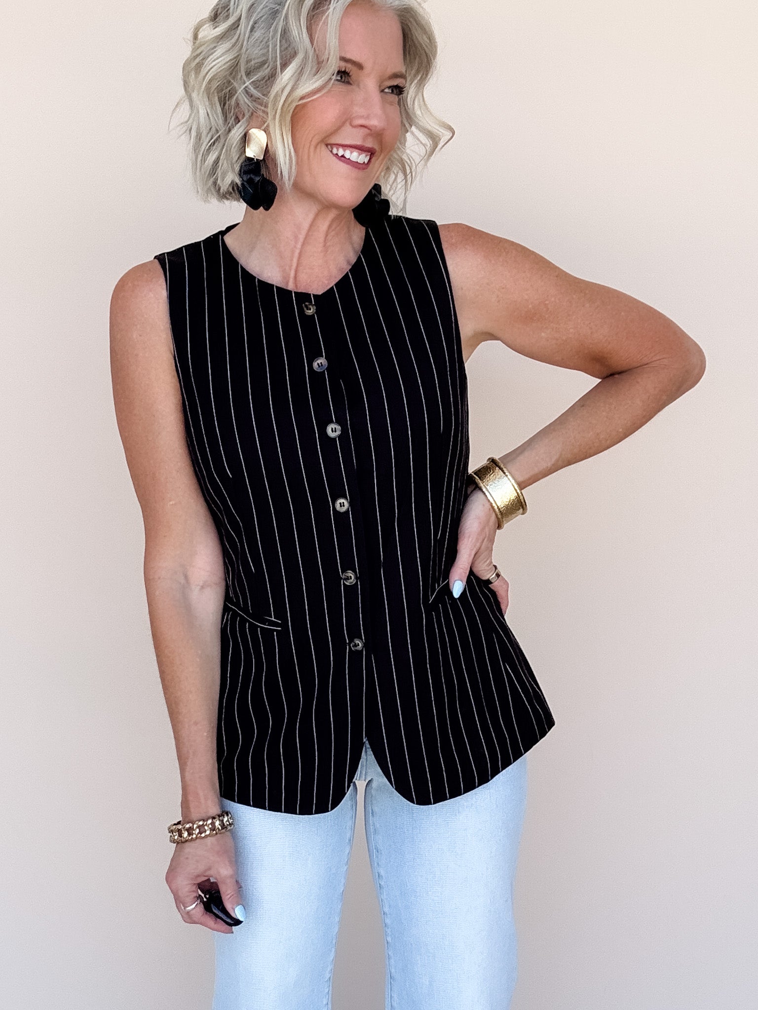 Kennedy Pinstripe Vest