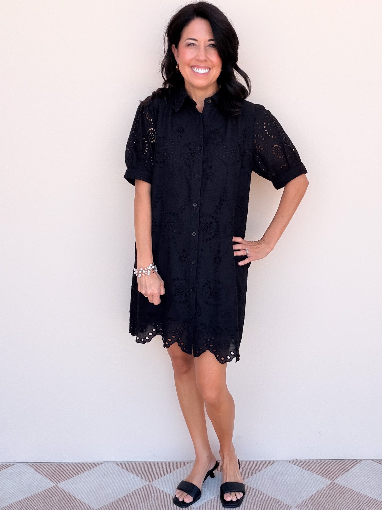 Bloom Eyelet Dress | Black