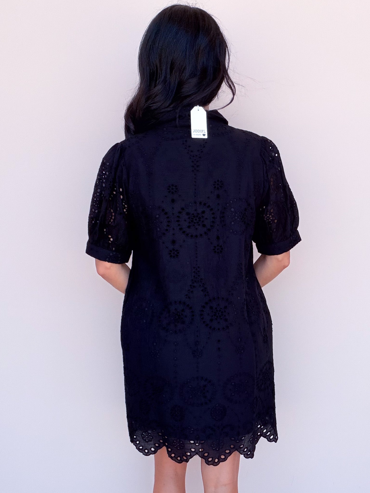 Bloom Eyelet Dress | Black
