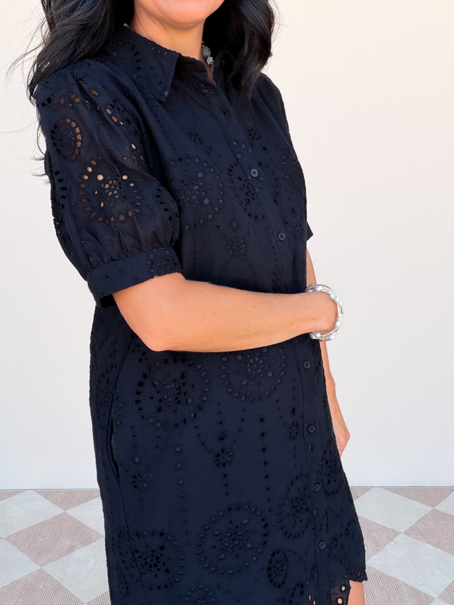 Bloom Eyelet Dress | Black