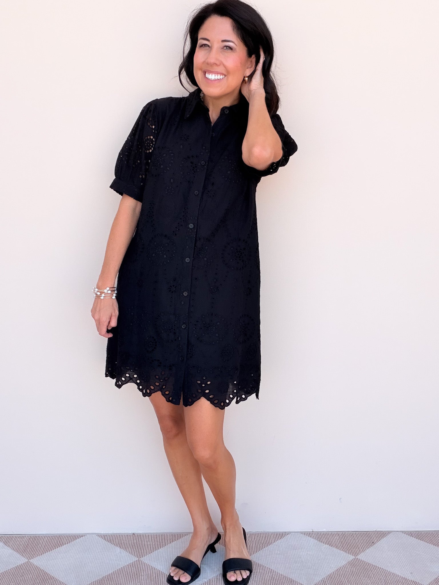 Bloom Eyelet Dress | Black