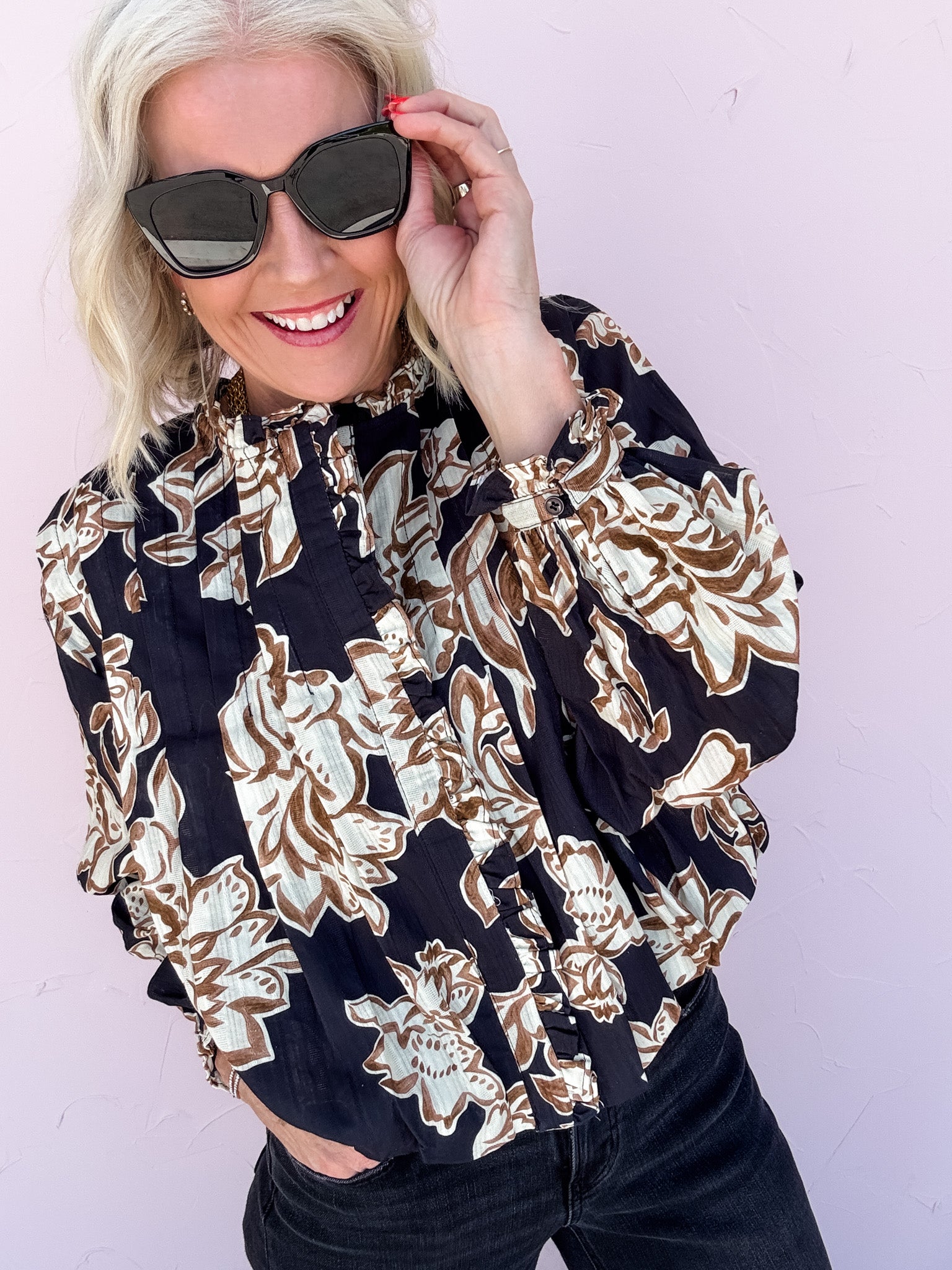 Pleated Perfection Top | Black