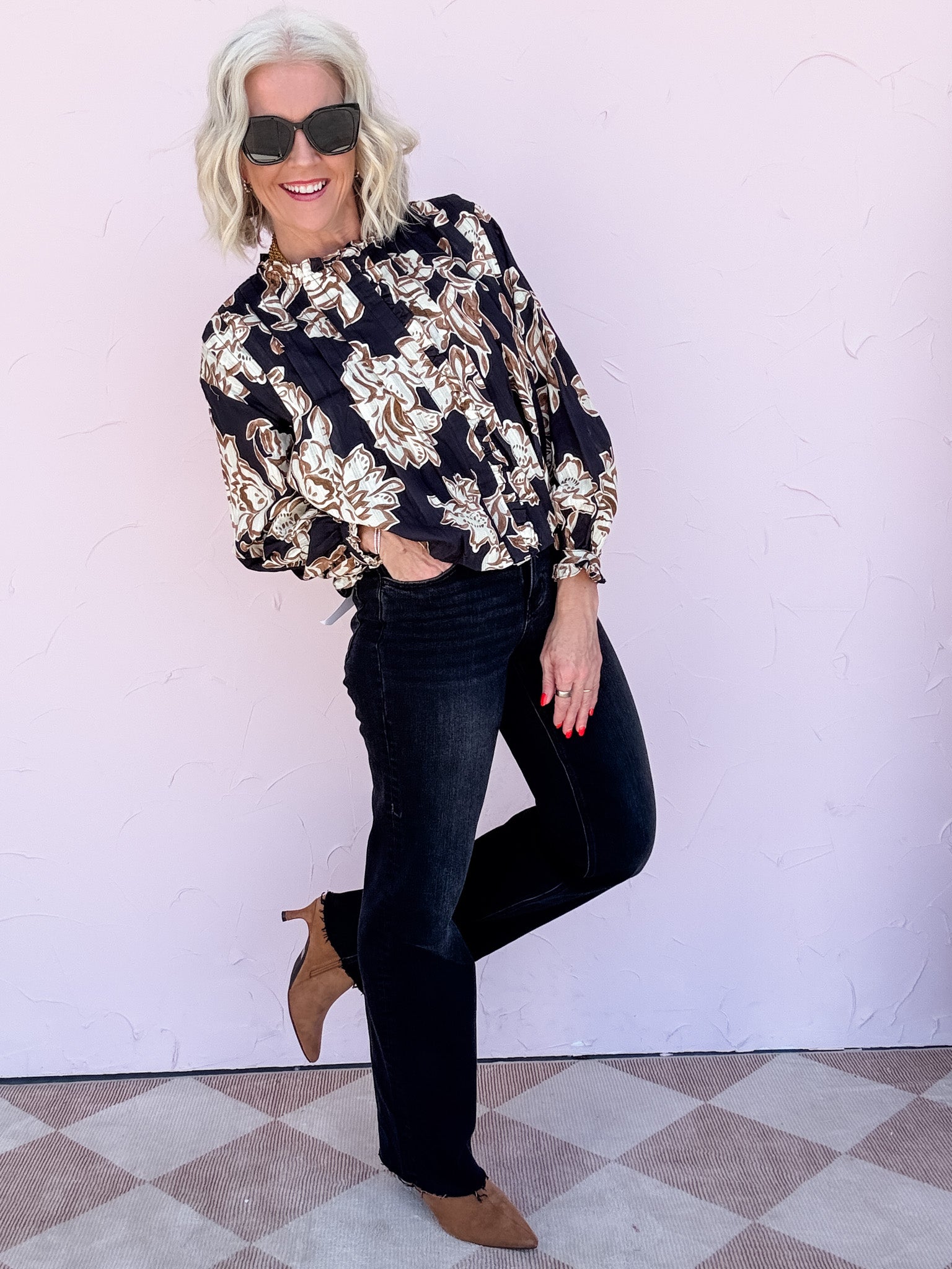 Pleated Perfection Top | Black