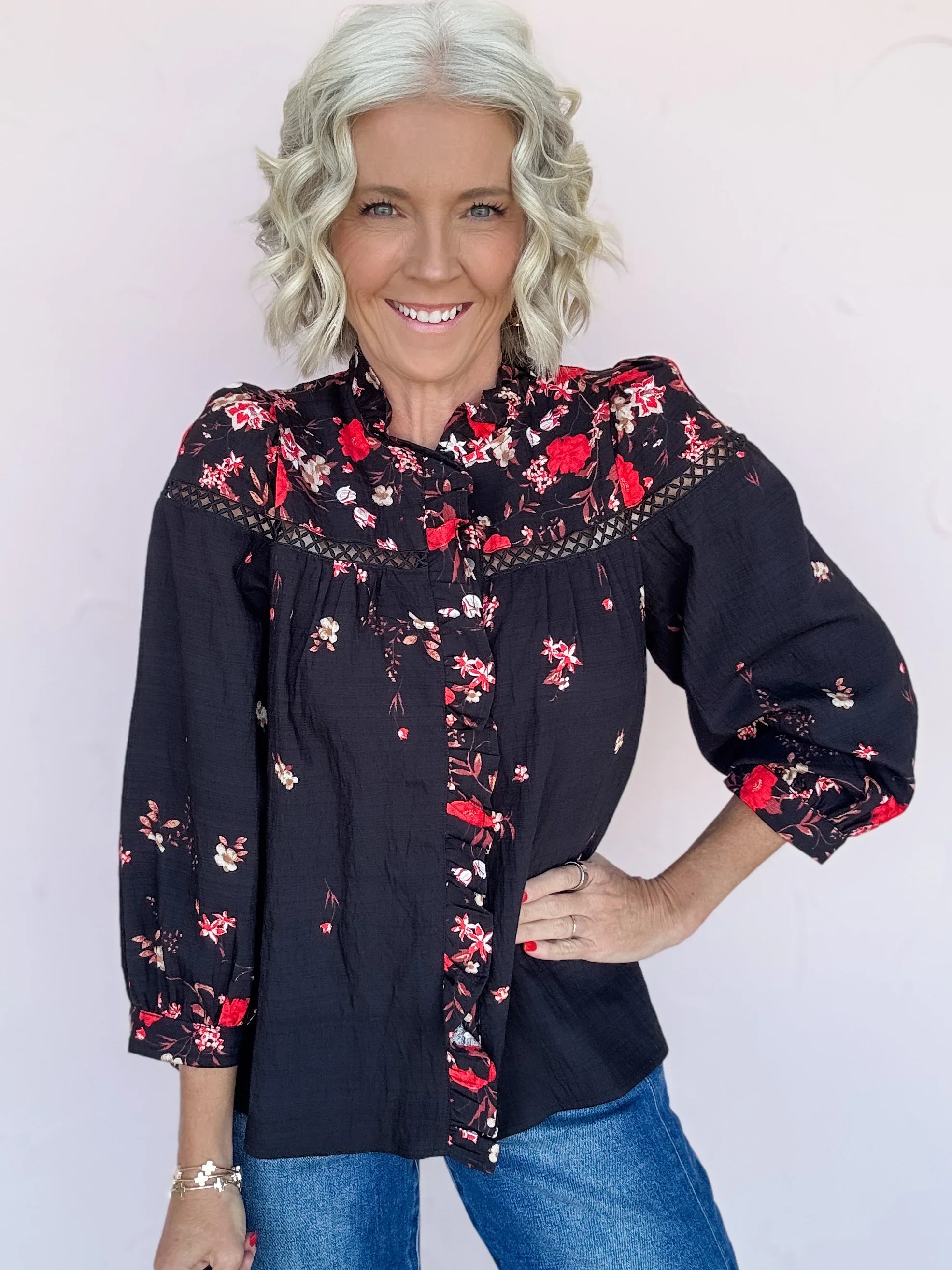 Flowers In Your Heart Top- FINAL SALE