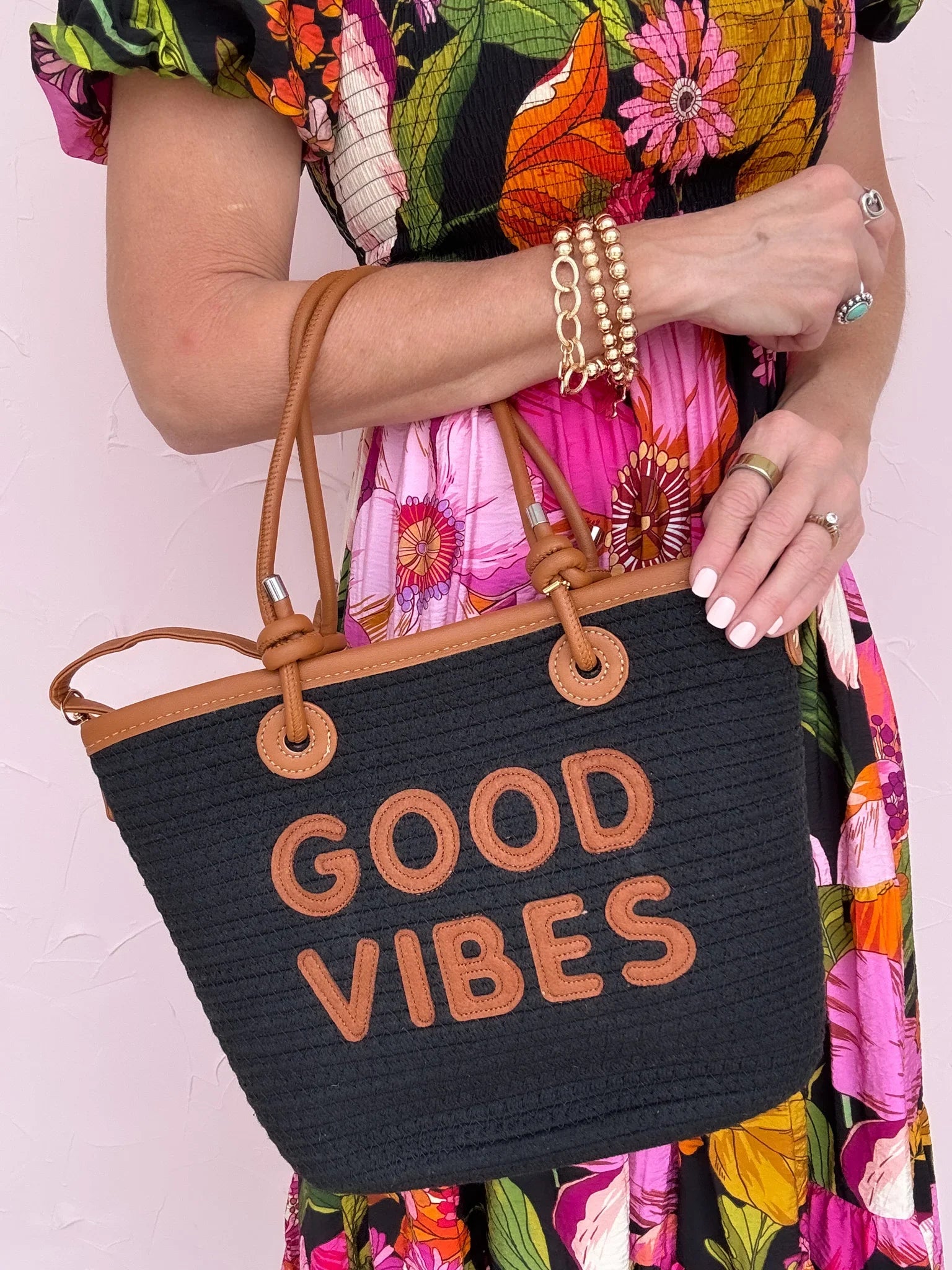 Good Vibes Tote Bag | Black