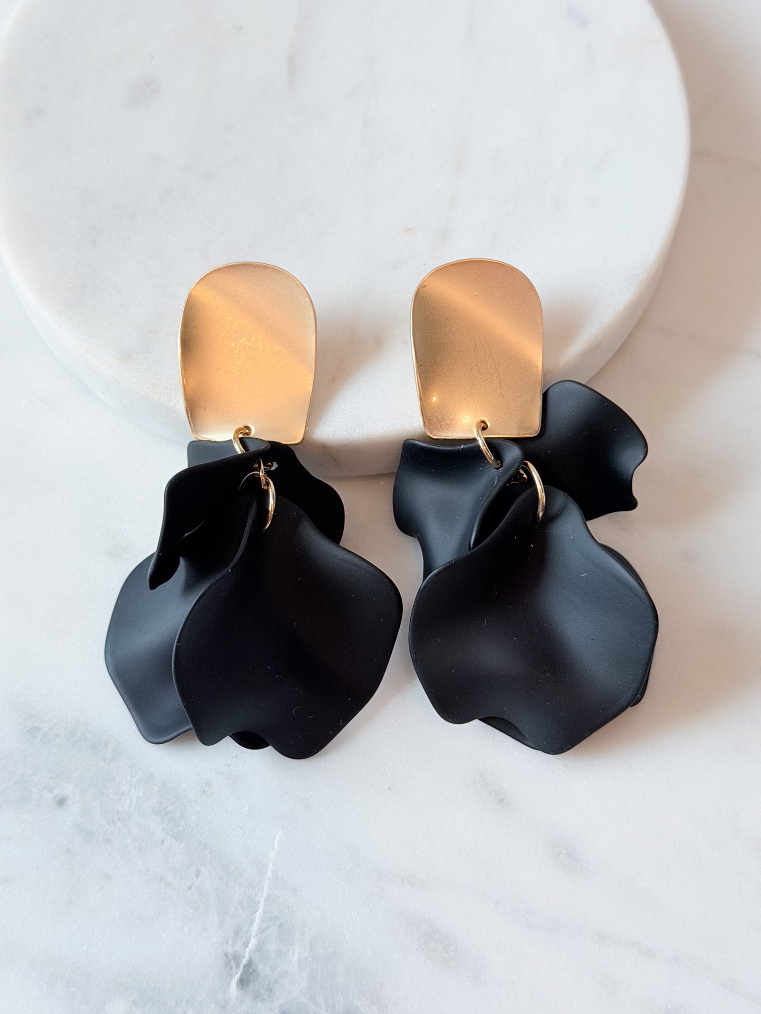 Black Wildflower Earrings
