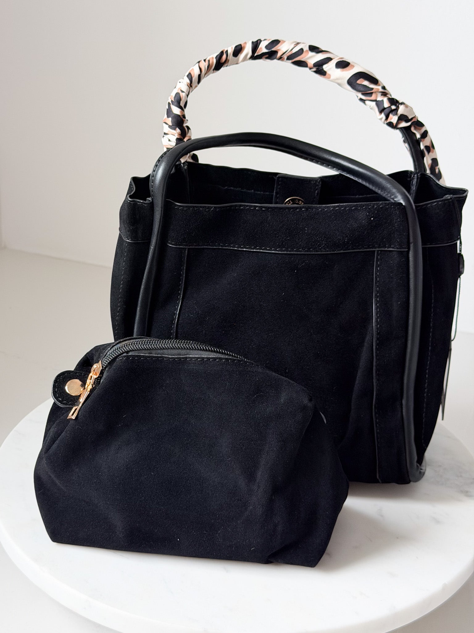 Gianna Suede Bag | Black