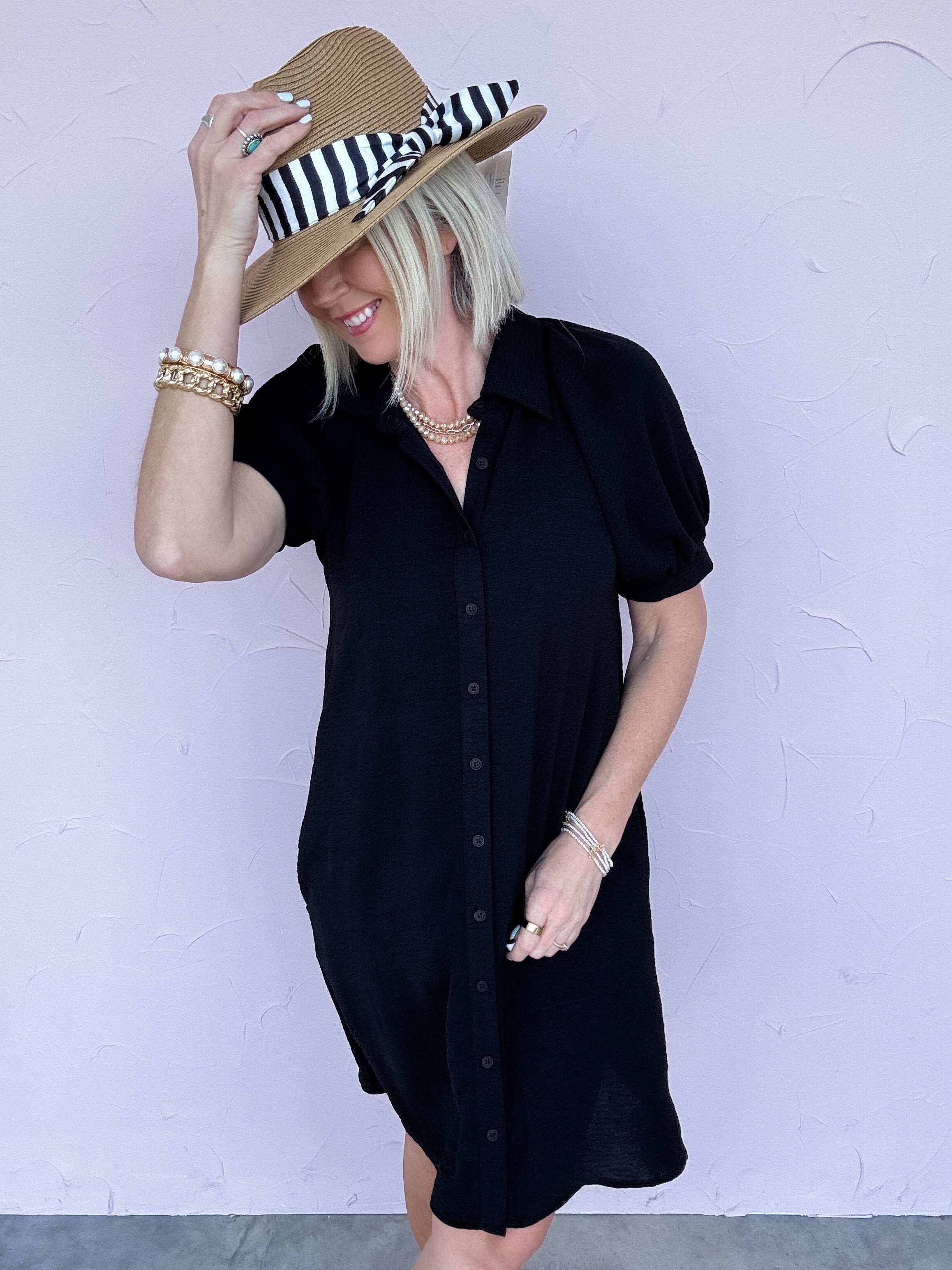 After Hours Shirt Dress