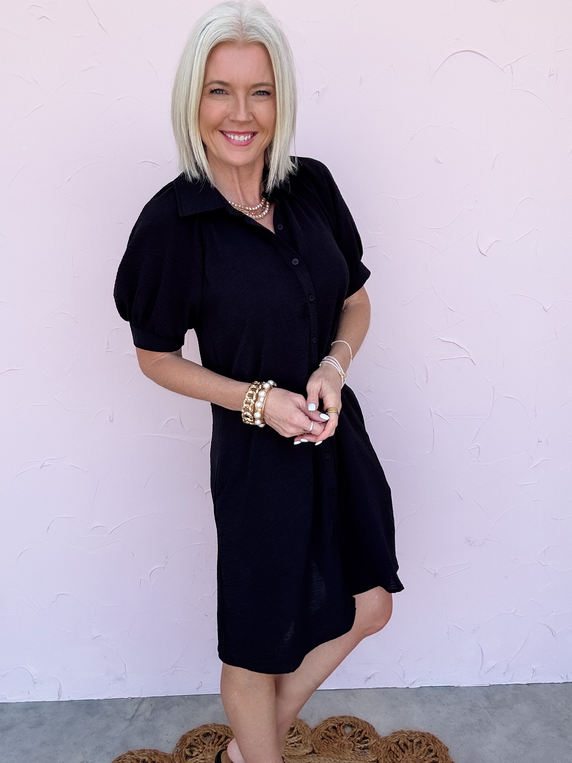 After Hours Shirt Dress