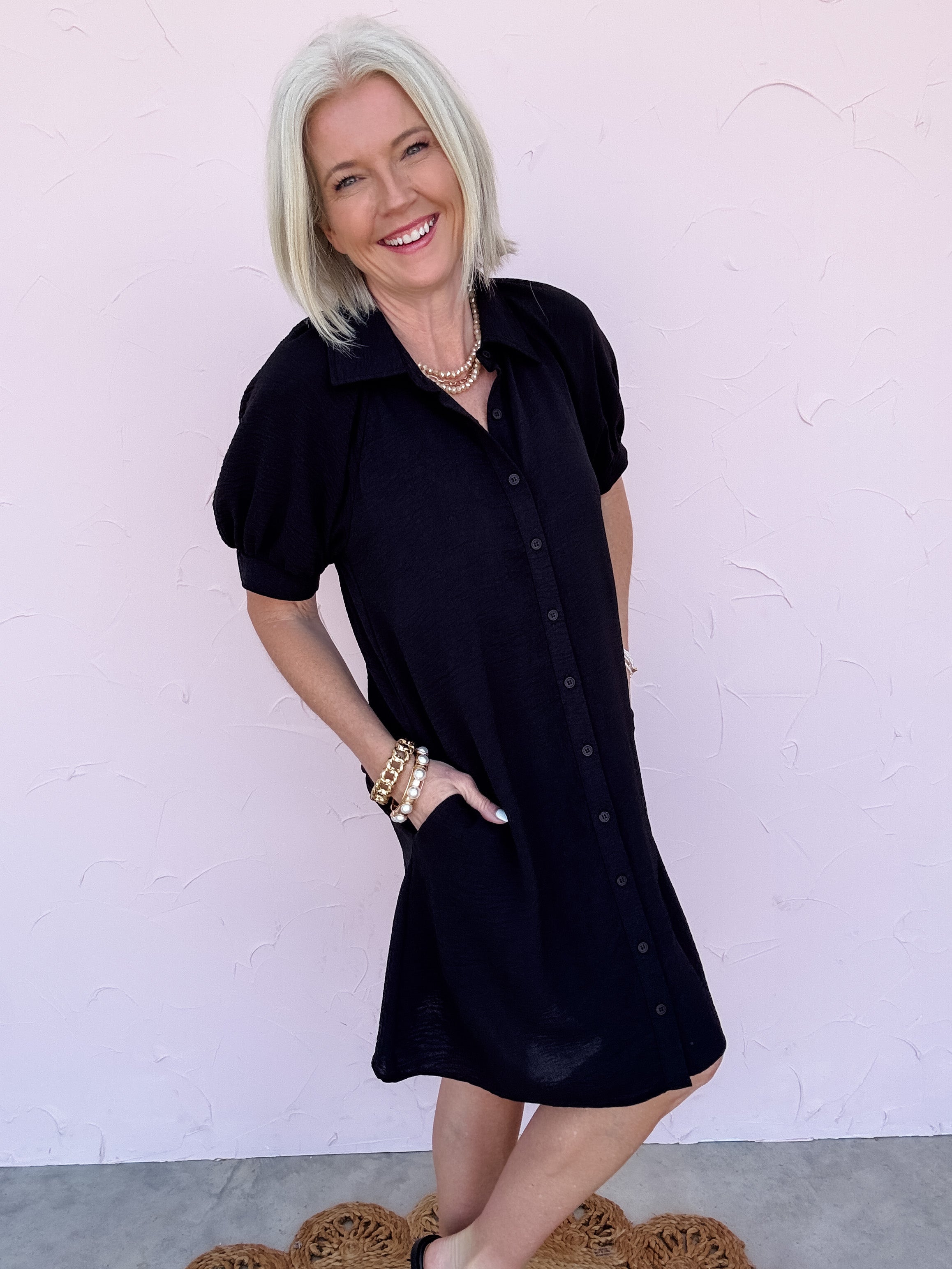 After Hours Shirt Dress