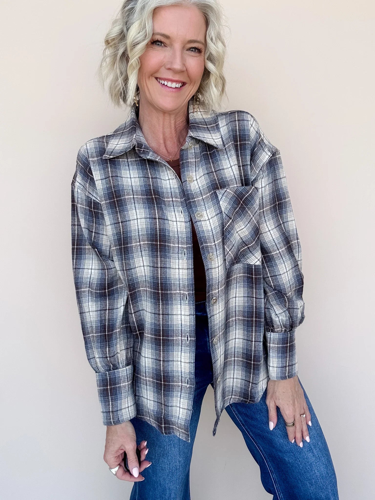 Free Range Top | Sky Blue/Brown