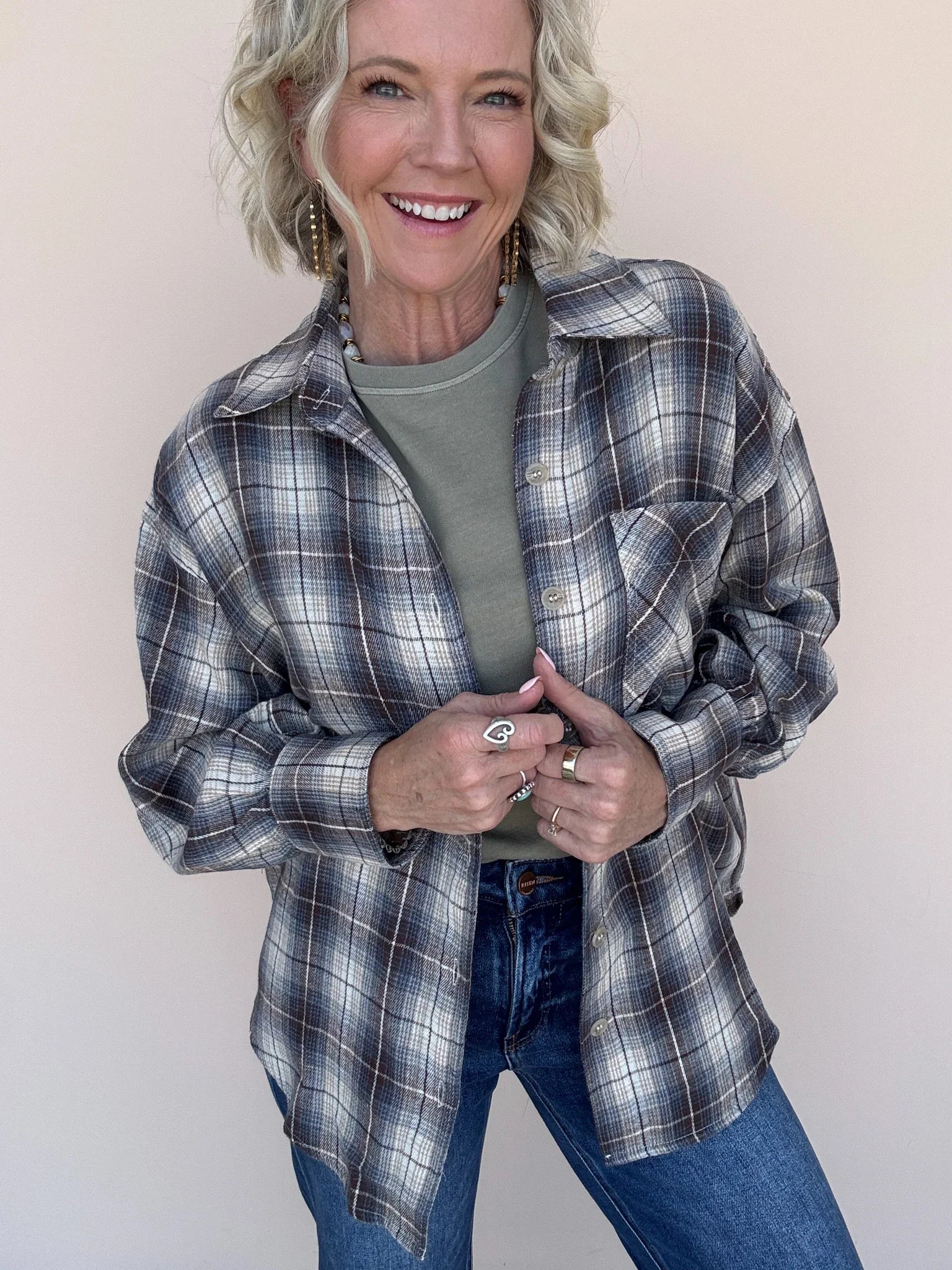 Free Range Top | Sky Blue/Brown