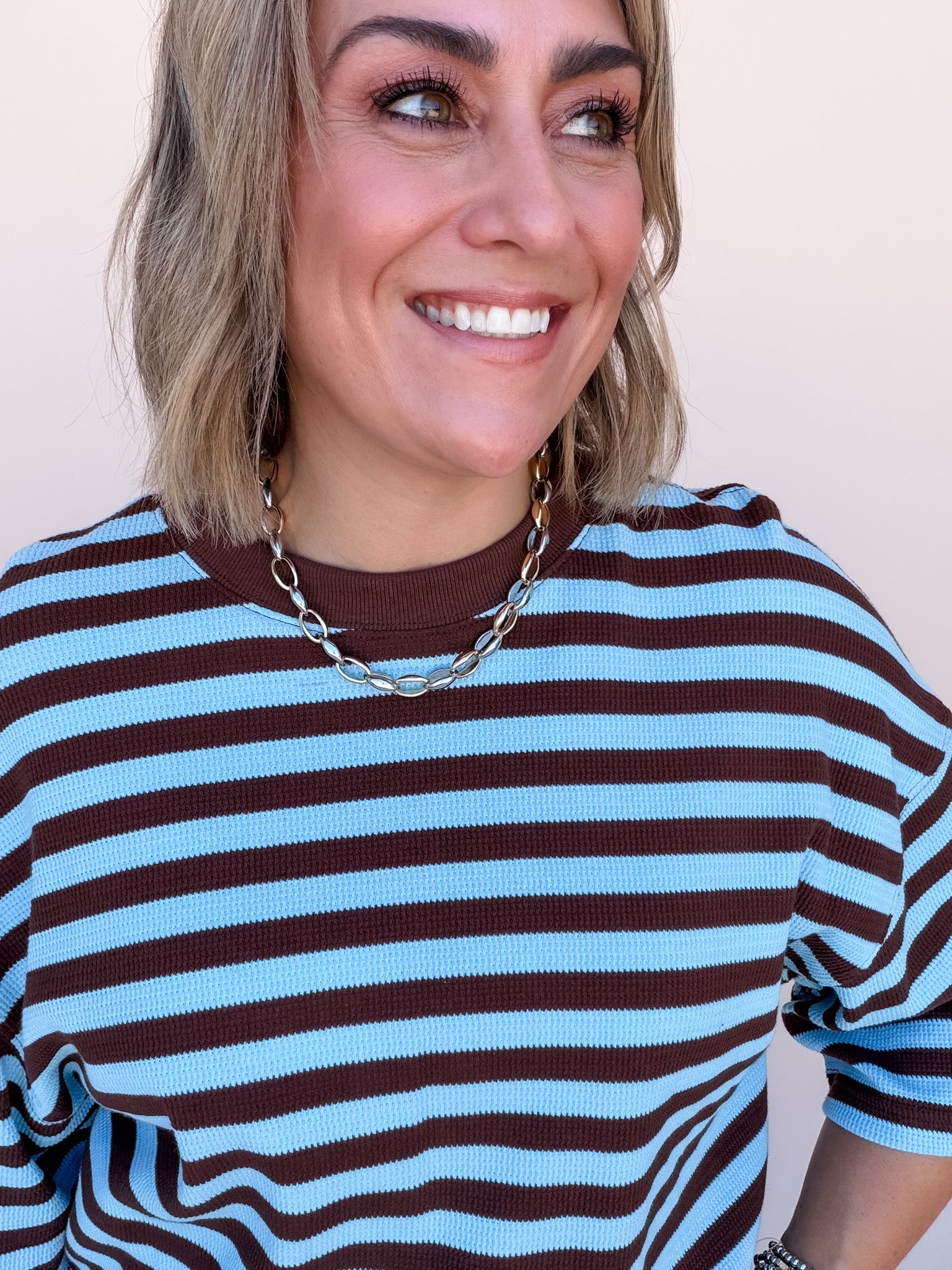 Rally Stripe Tee | Blue Brown