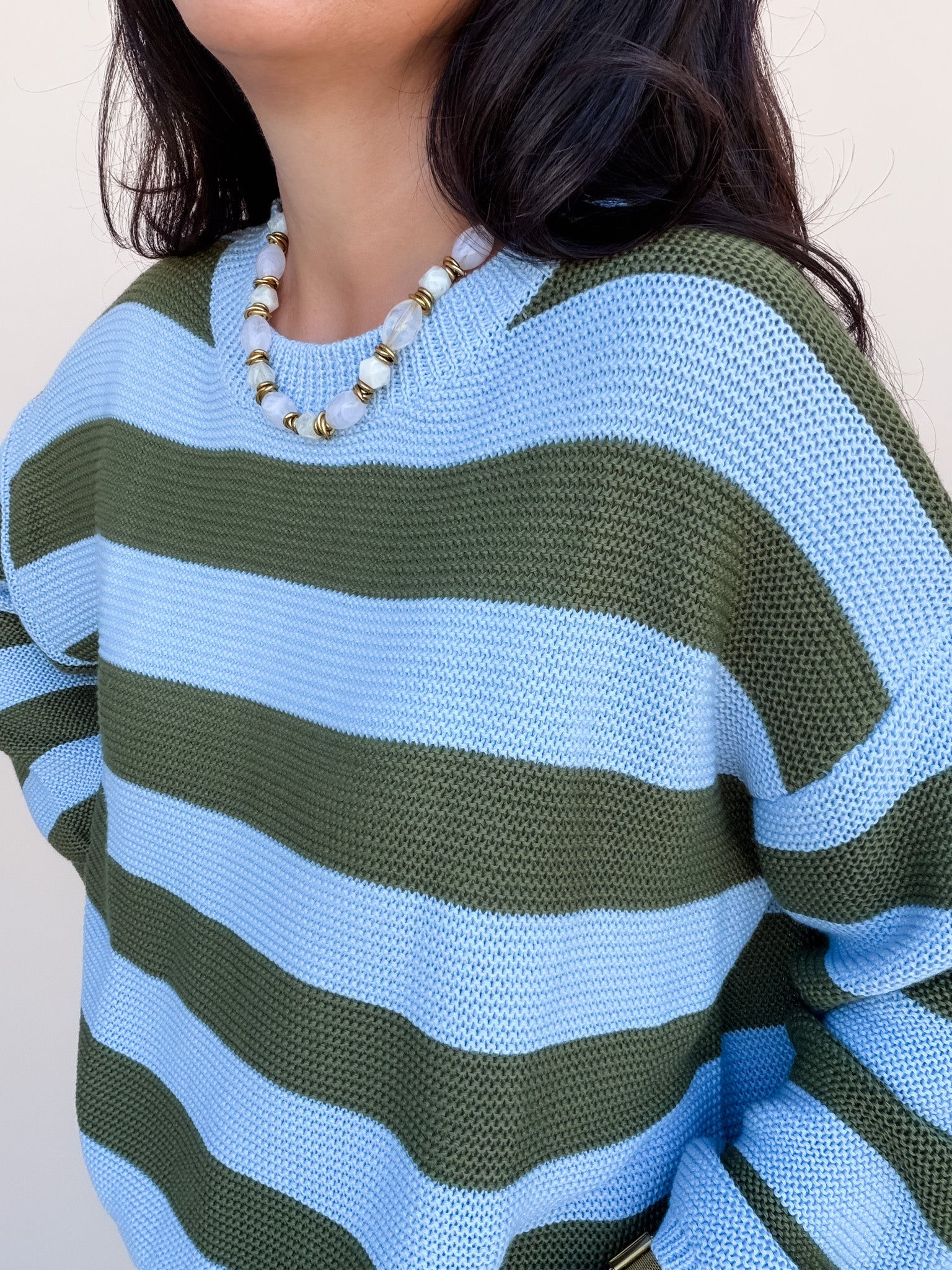 Simply Striped Sweater | Olive