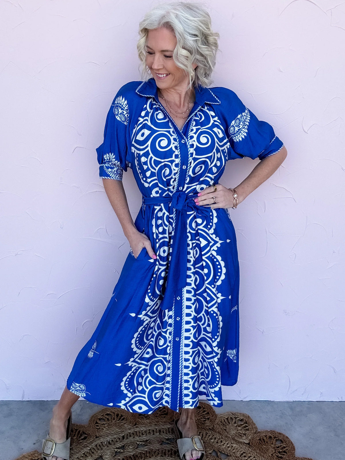 blue mosaic dress Long Dress Collette - BLUE Mosaic | Spring Collection