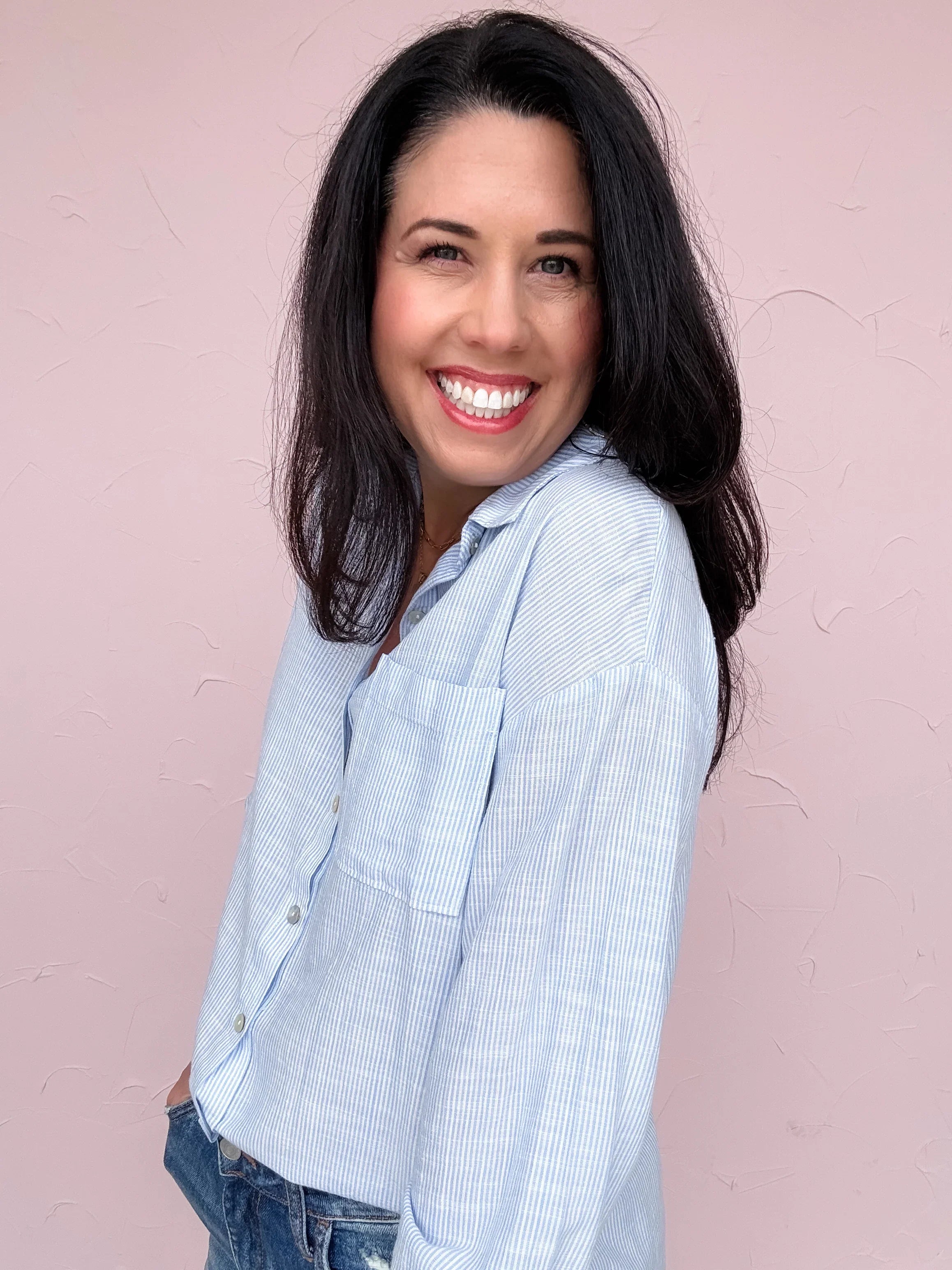 Easygoing Pinstripe Button Down