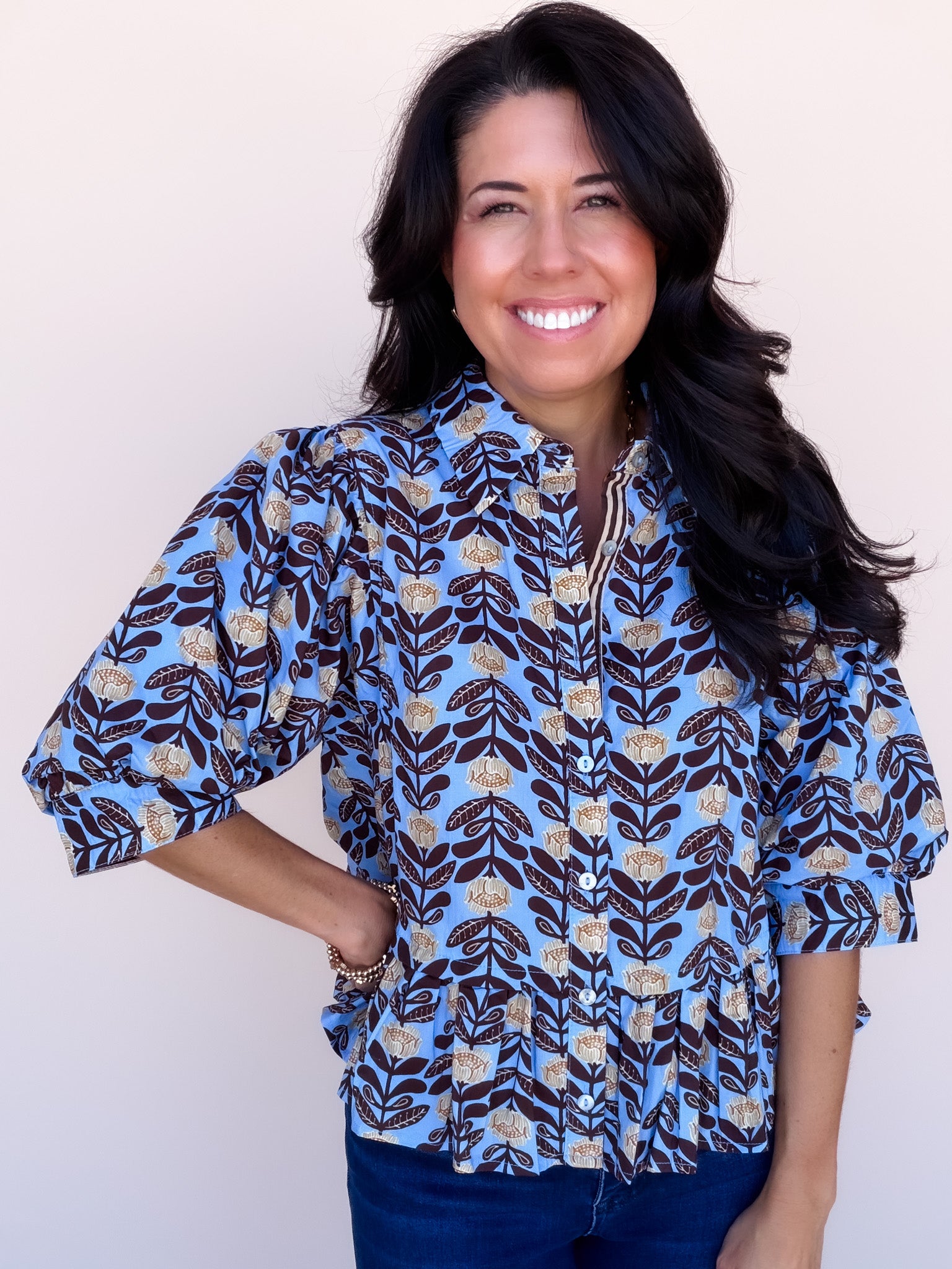 Botanical Bliss Top | Blue