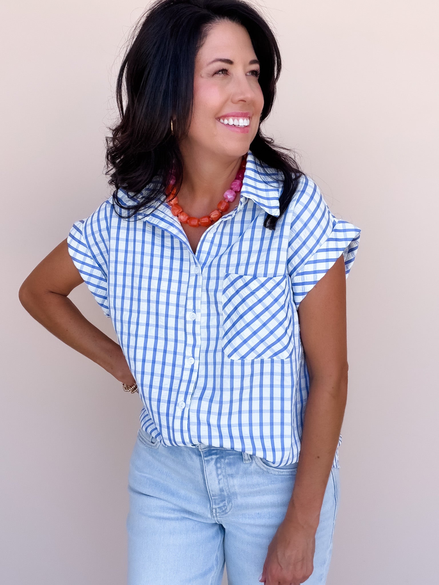 Bluebell Gingham Top