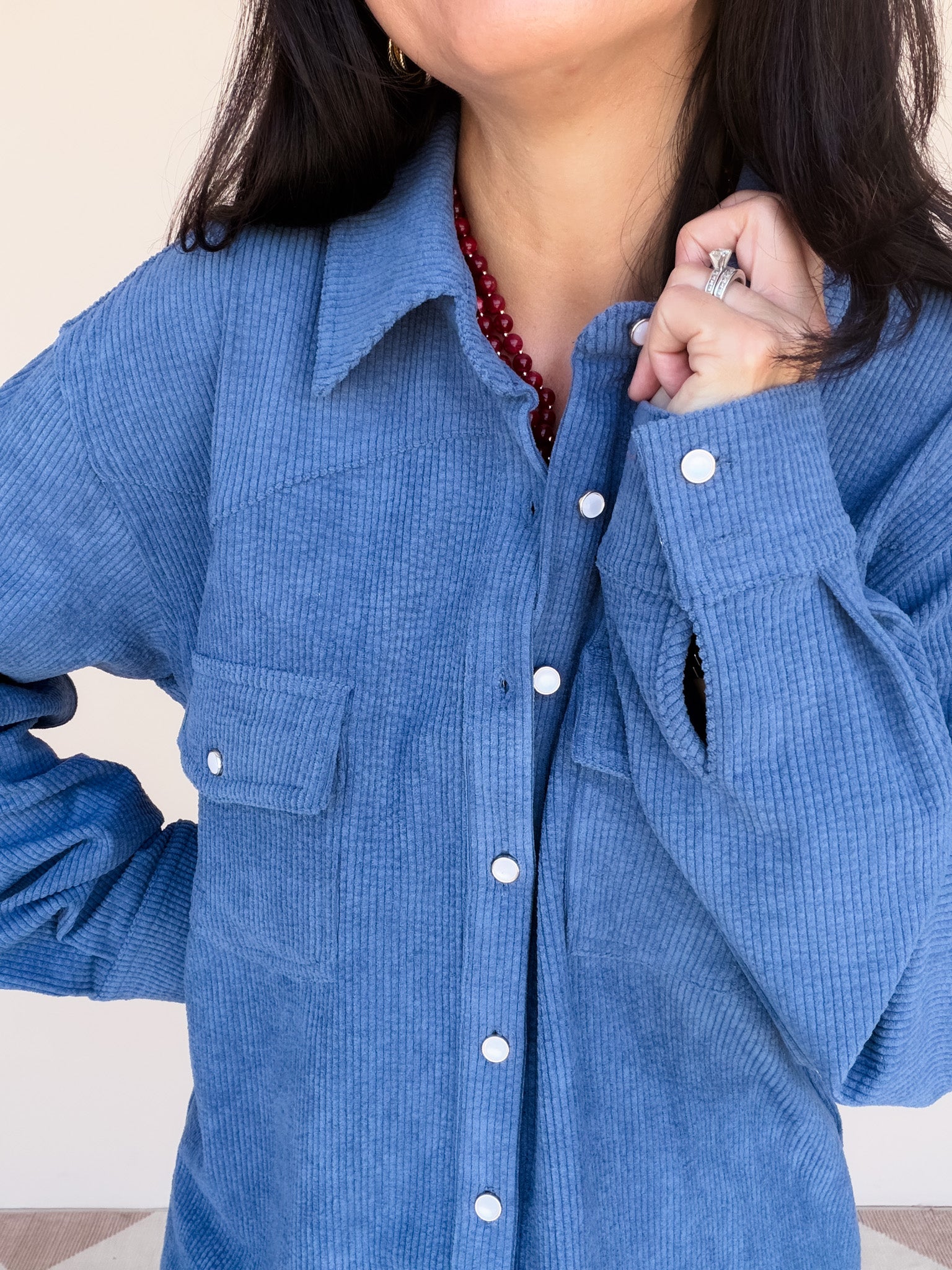Cordelia Button Down | Dark Blue