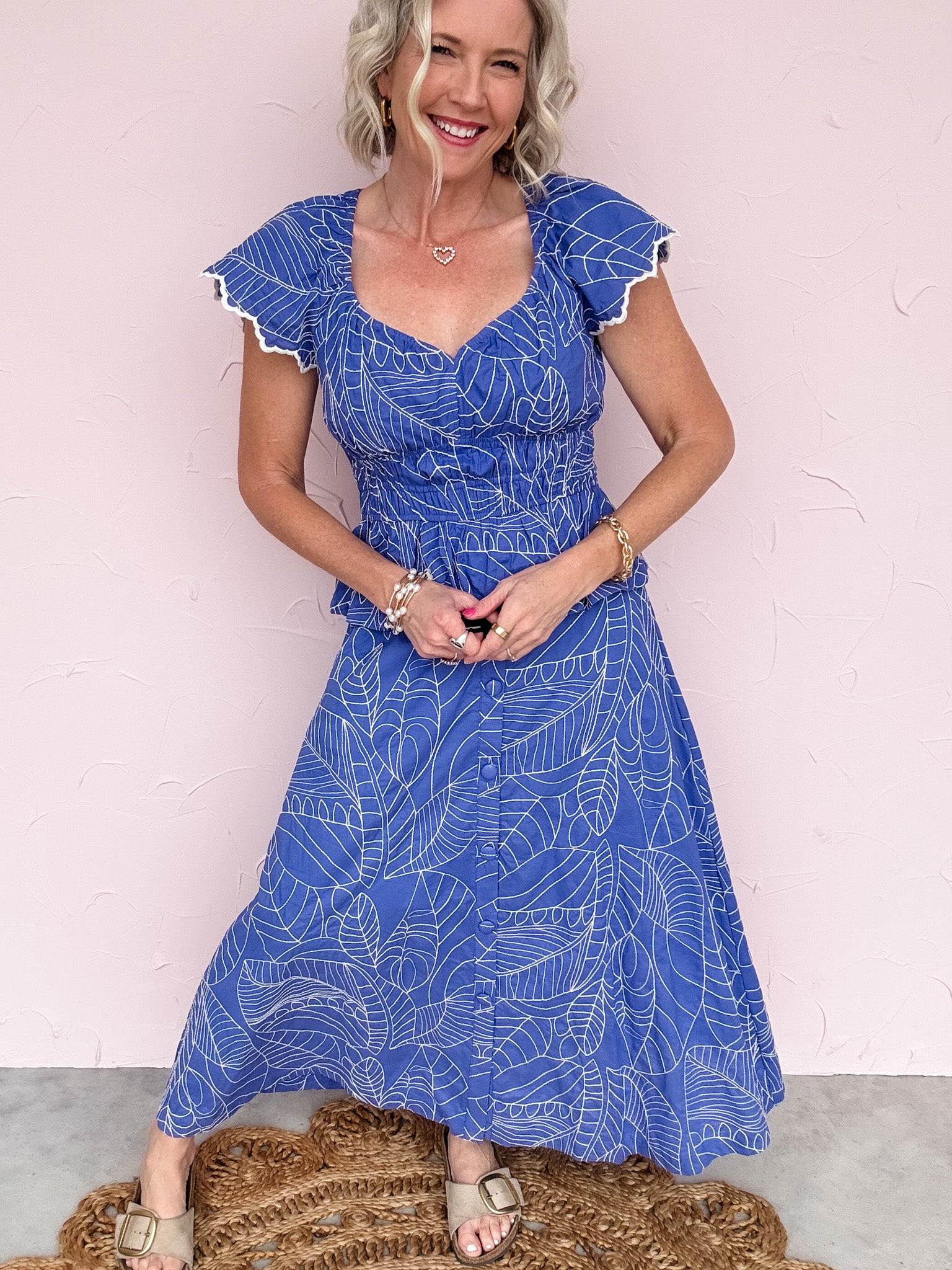 Drawn to Blue Peplum Top