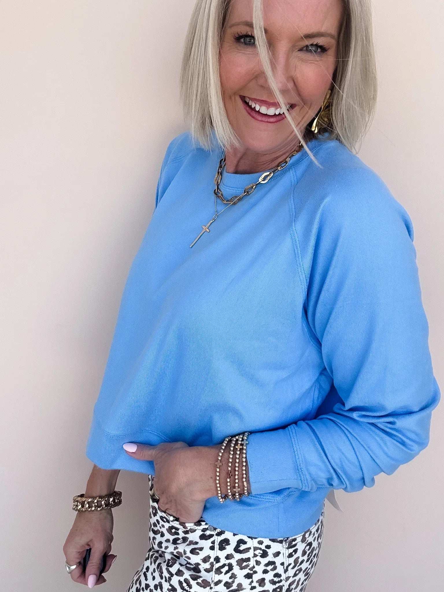 Denim Drift Pullover